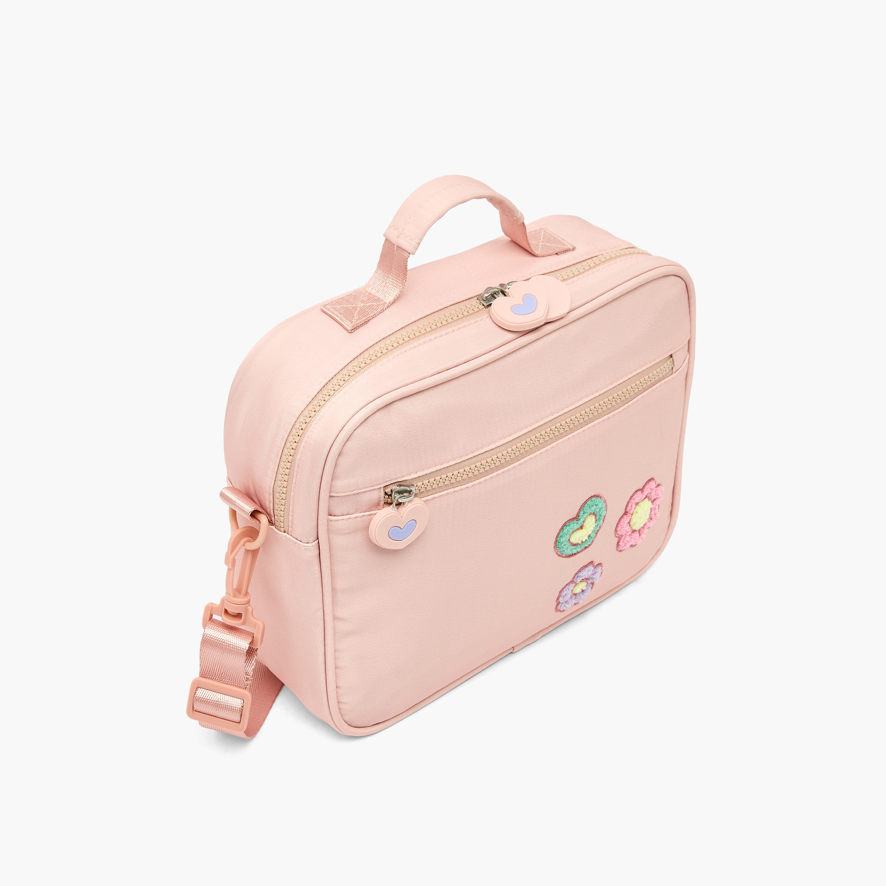 Juniors Floral Applique Lunch Bag for Girls 8-12 Years with Detachable Strap-school-lunchessentials-lunchbags-image-3