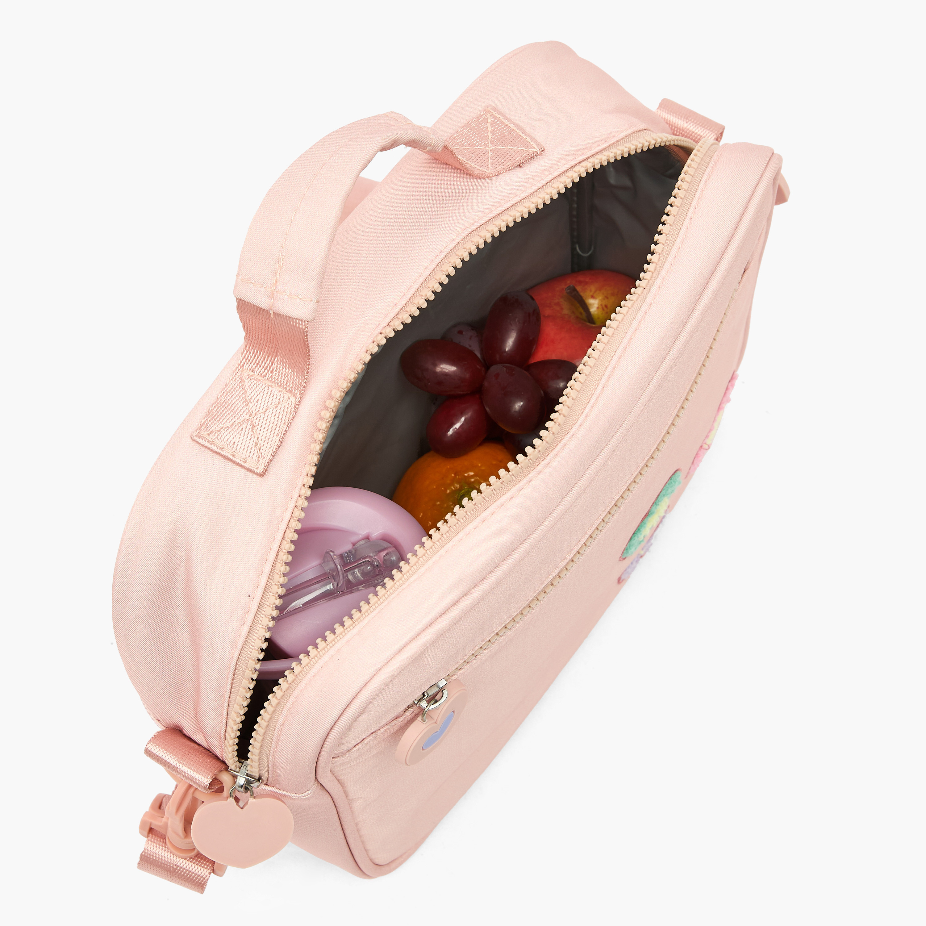 Juniors Floral Applique Lunch Bag for Girls 8-12 Years with Detachable Strap-school-lunchessentials-lunchbags-image-5