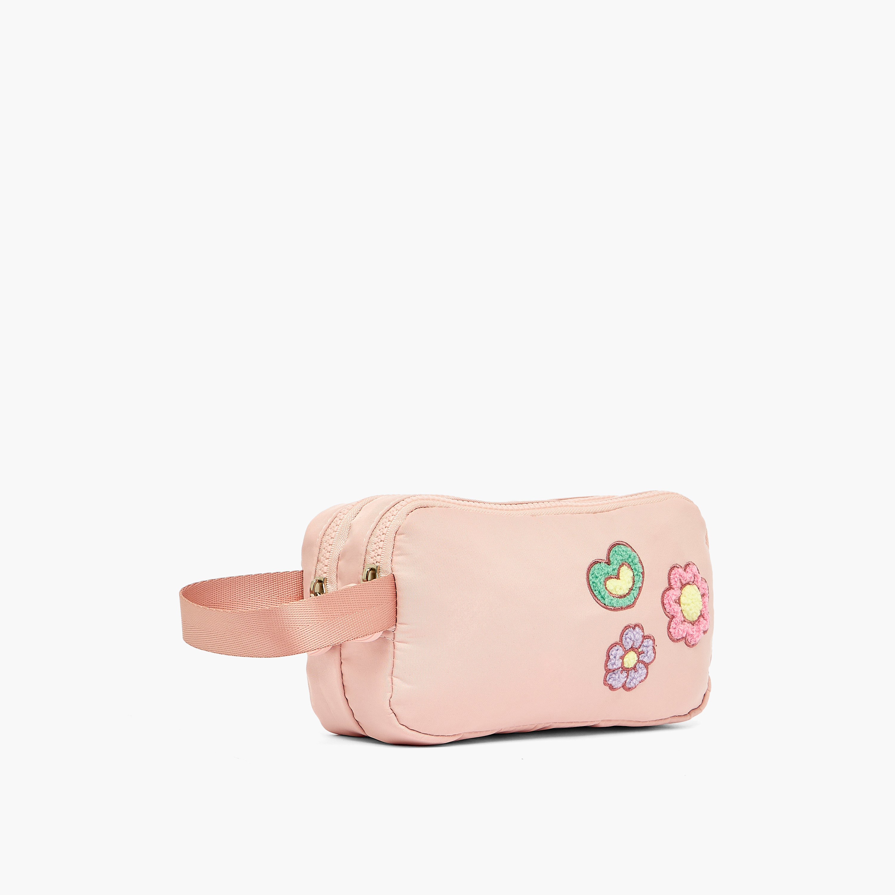 Juniors Floral Applique Pencil Pouch with 2 Compartments-school-stationery-pencilcases-image-3