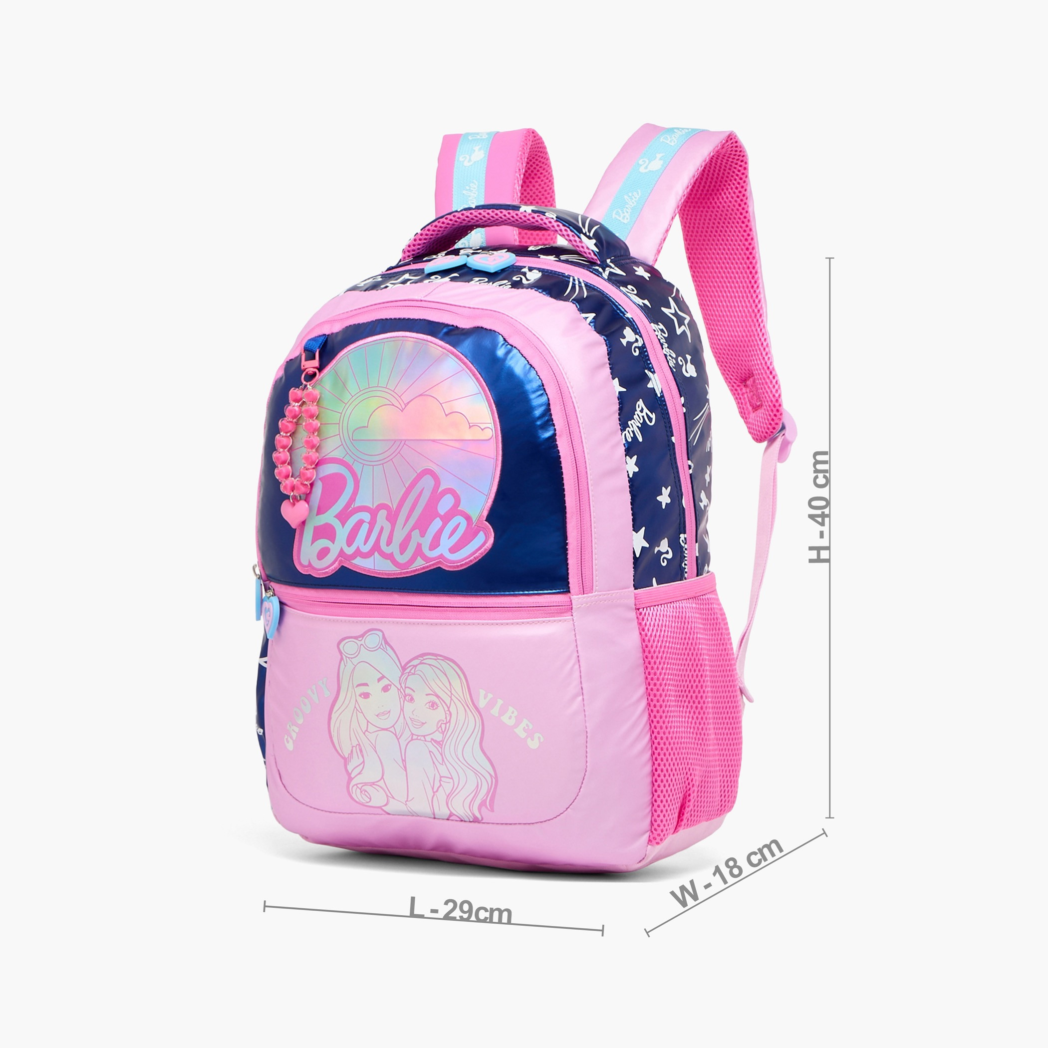 Barbie Print Backpack for Girls 5-8 Years with Padded Straps - 16 inches-school-bagsandbackpacks-backpacks-image-8