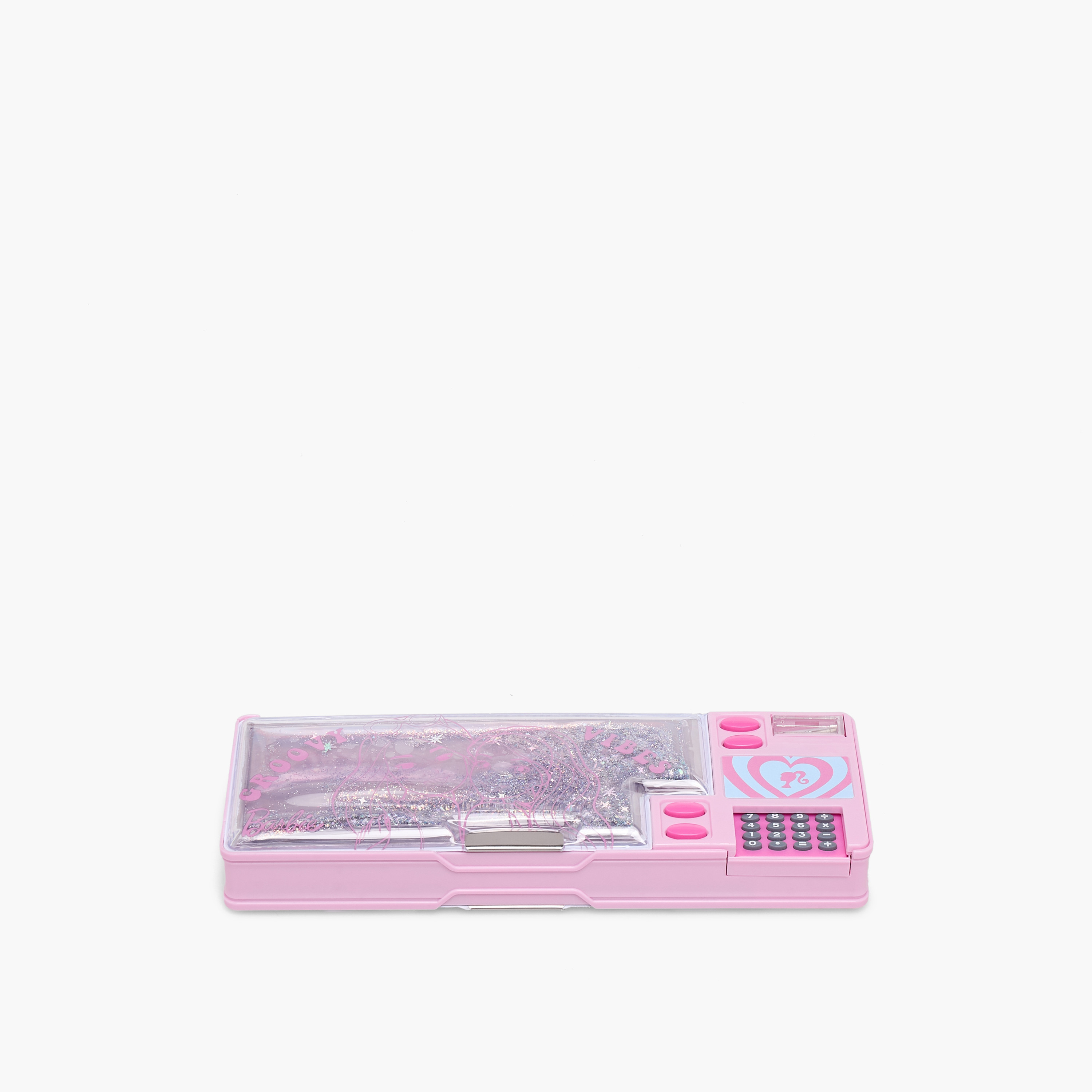 Barbie Glitter Print Pencil Case with Calculator-school-stationery-pencilcases-image-1