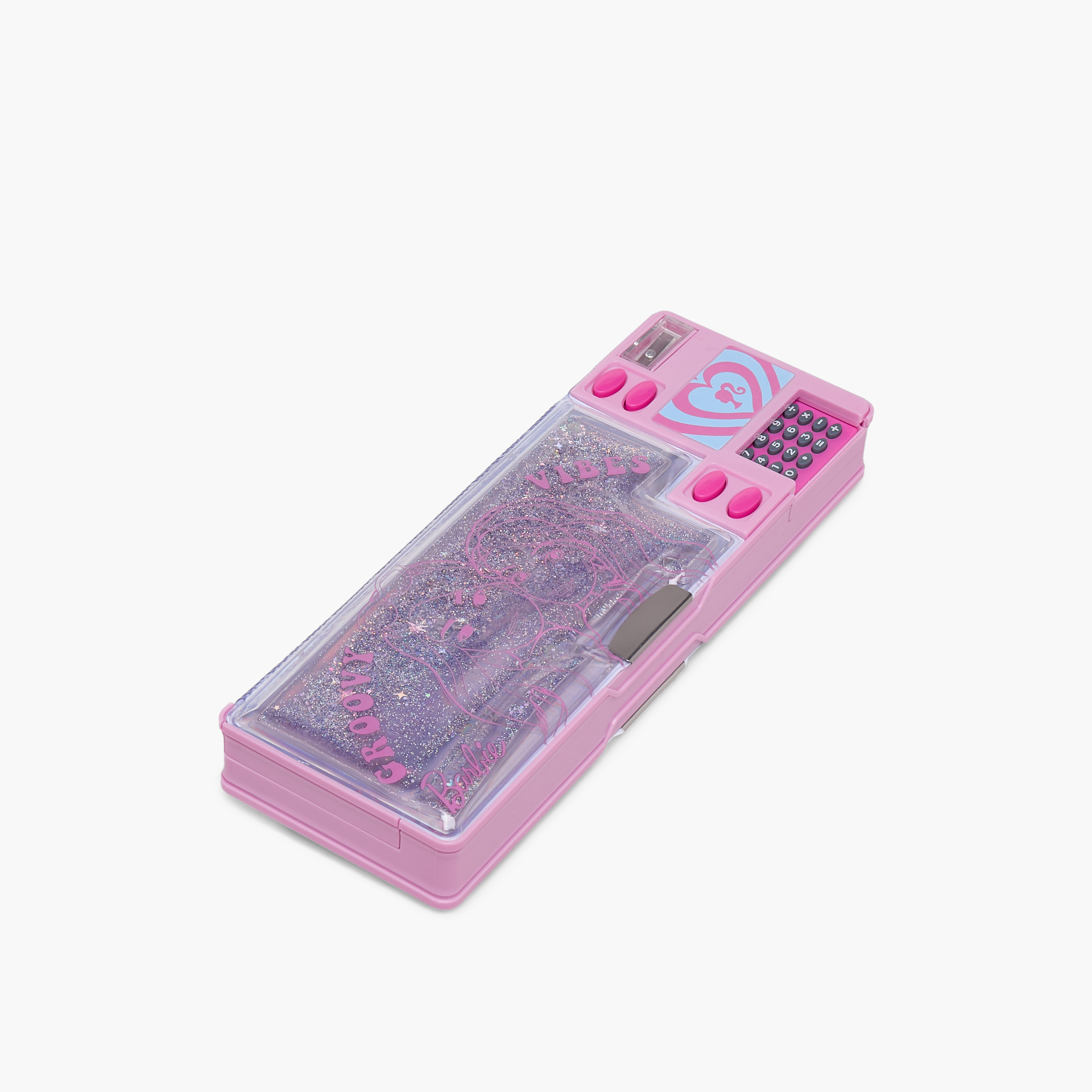 Barbie Glitter Print Pencil Case with Calculator-school-stationery-pencilcases-image-2