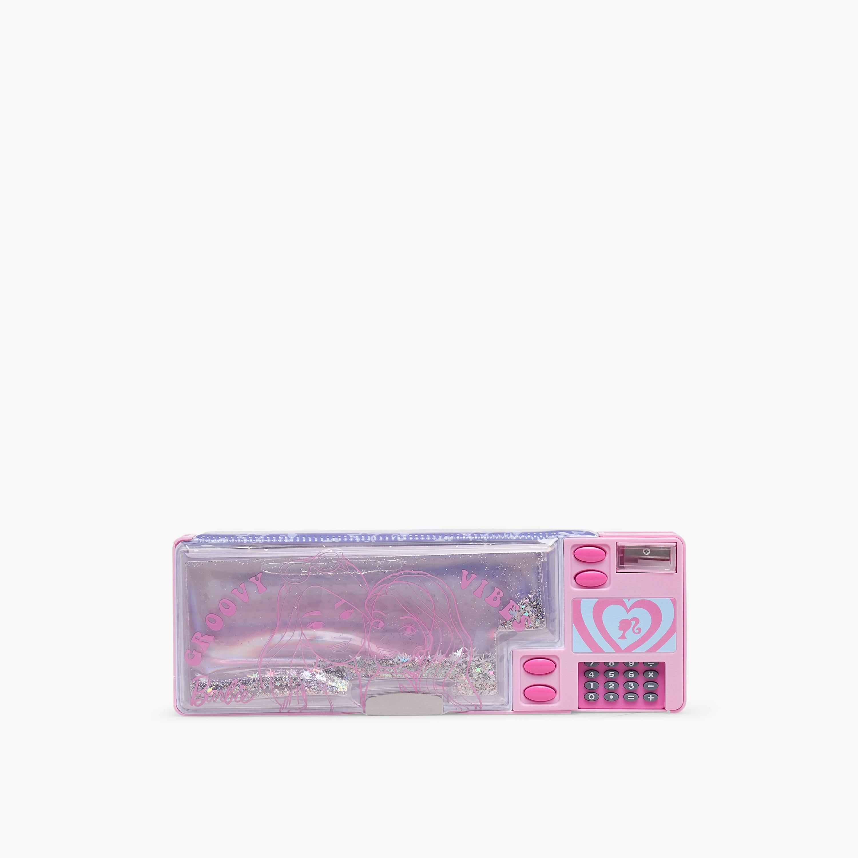 Barbie Glitter Print Pencil Case with Calculator-school-stationery-pencilcases-image-3