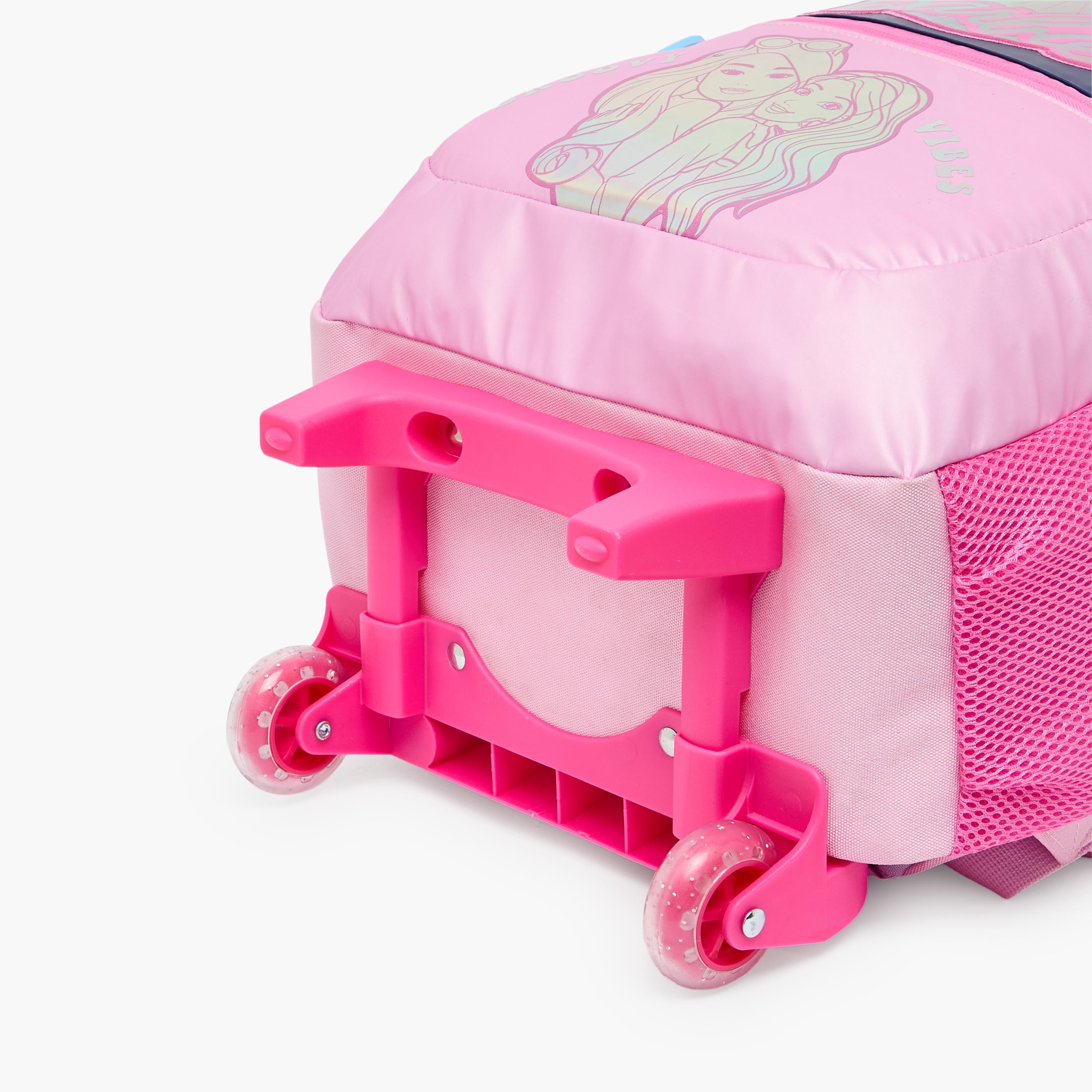 شنطة ترولي بطبعات باربي ومقبض قابل للسحب للبنات من 5-8 سنوات - 16 بوصة-school-bagsandbackpacks-trolleybags-image-11