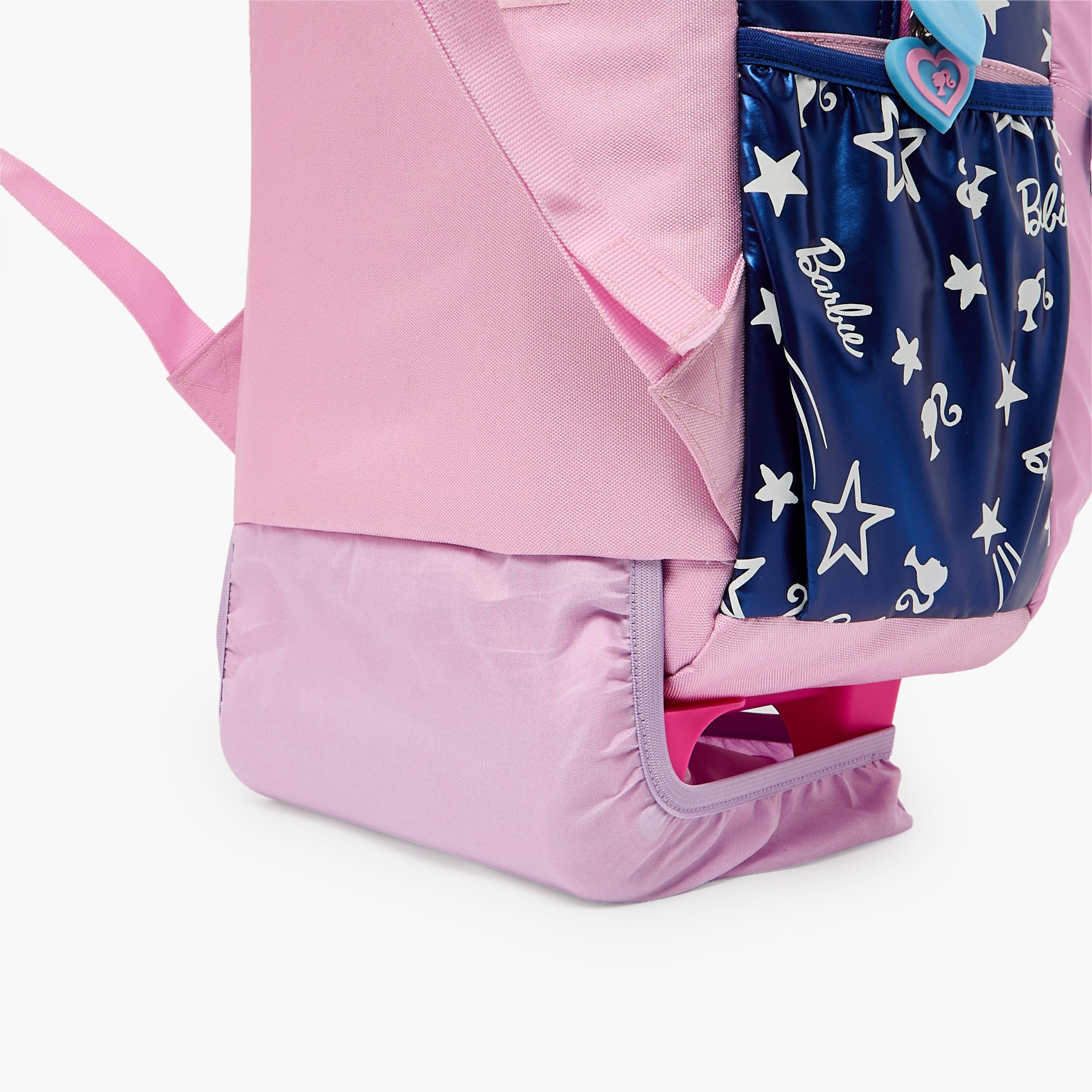 شنطة ترولي بطبعات باربي ومقبض قابل للسحب للبنات من 5-8 سنوات - 16 بوصة-school-bagsandbackpacks-trolleybags-image-12