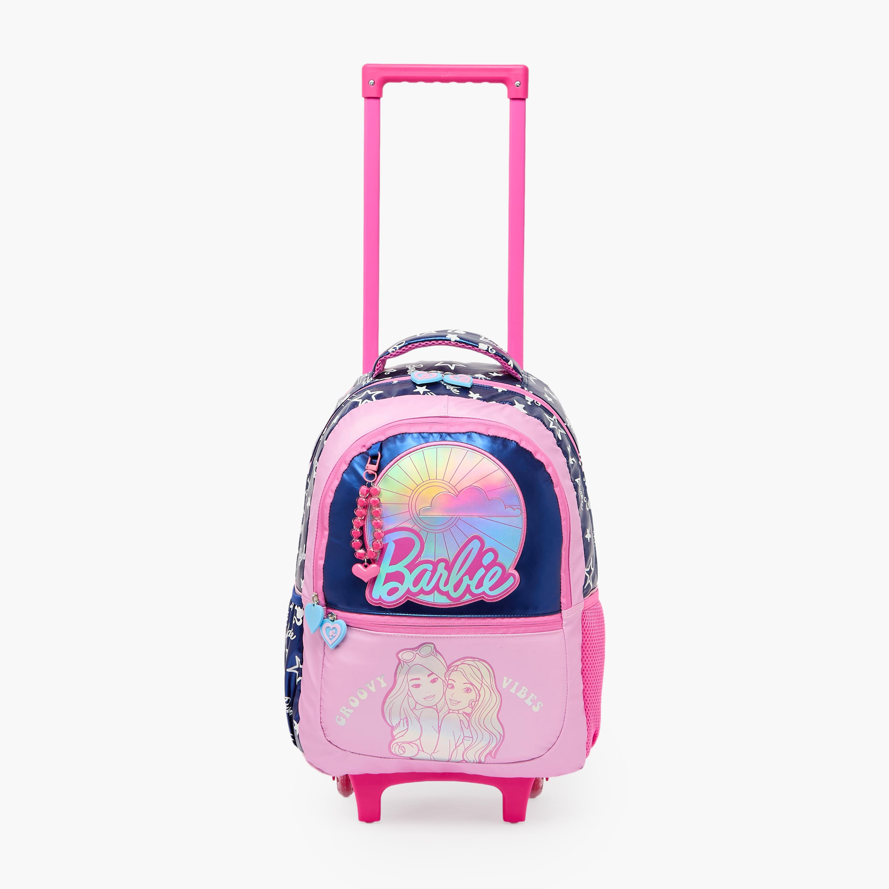 شنطة ترولي بطبعات باربي ومقبض قابل للسحب للبنات من 5-8 سنوات - 16 بوصة-school-bagsandbackpacks-trolleybags-image-2