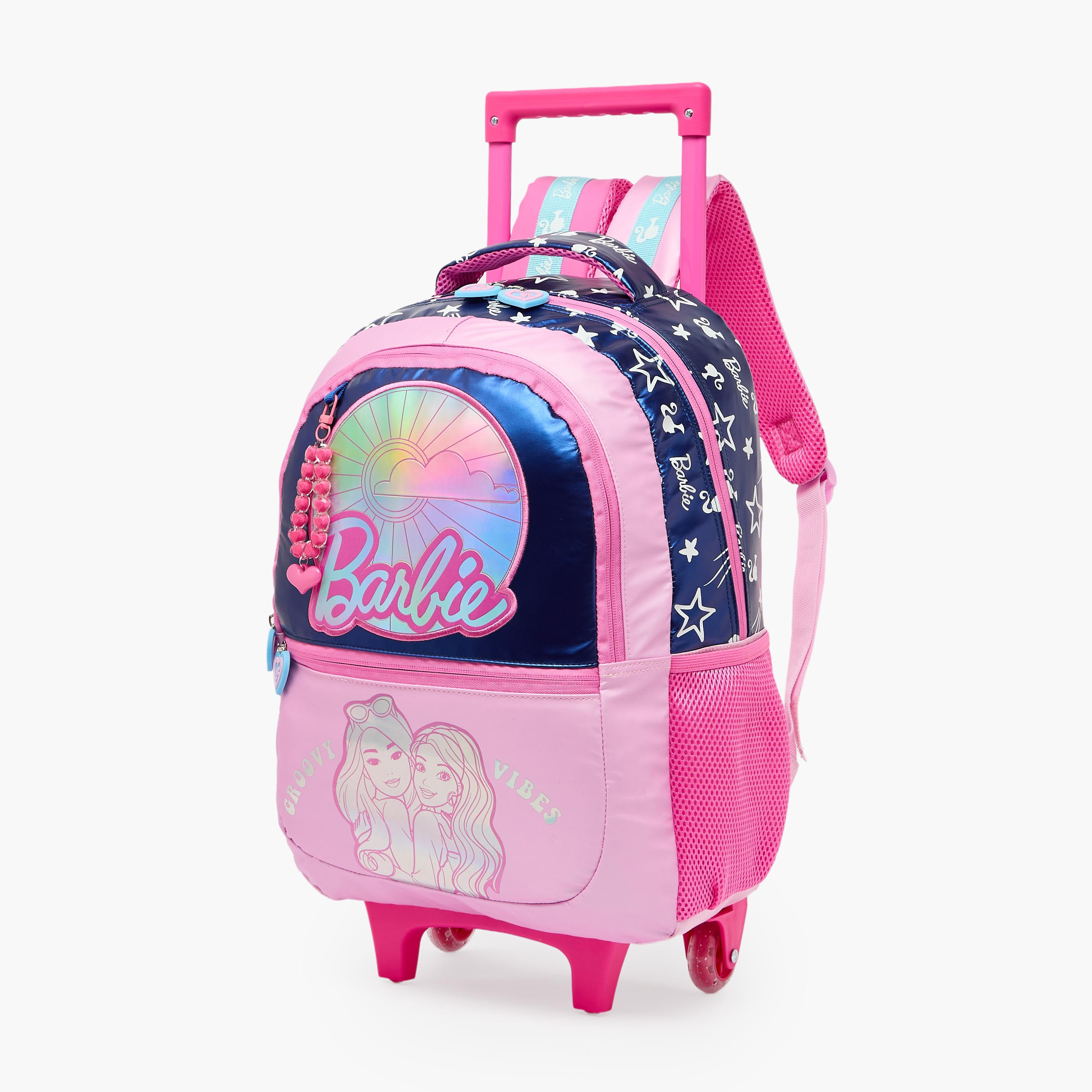 شنطة ترولي بطبعات باربي ومقبض قابل للسحب للبنات من 5-8 سنوات - 16 بوصة-school-bagsandbackpacks-trolleybags-image-7