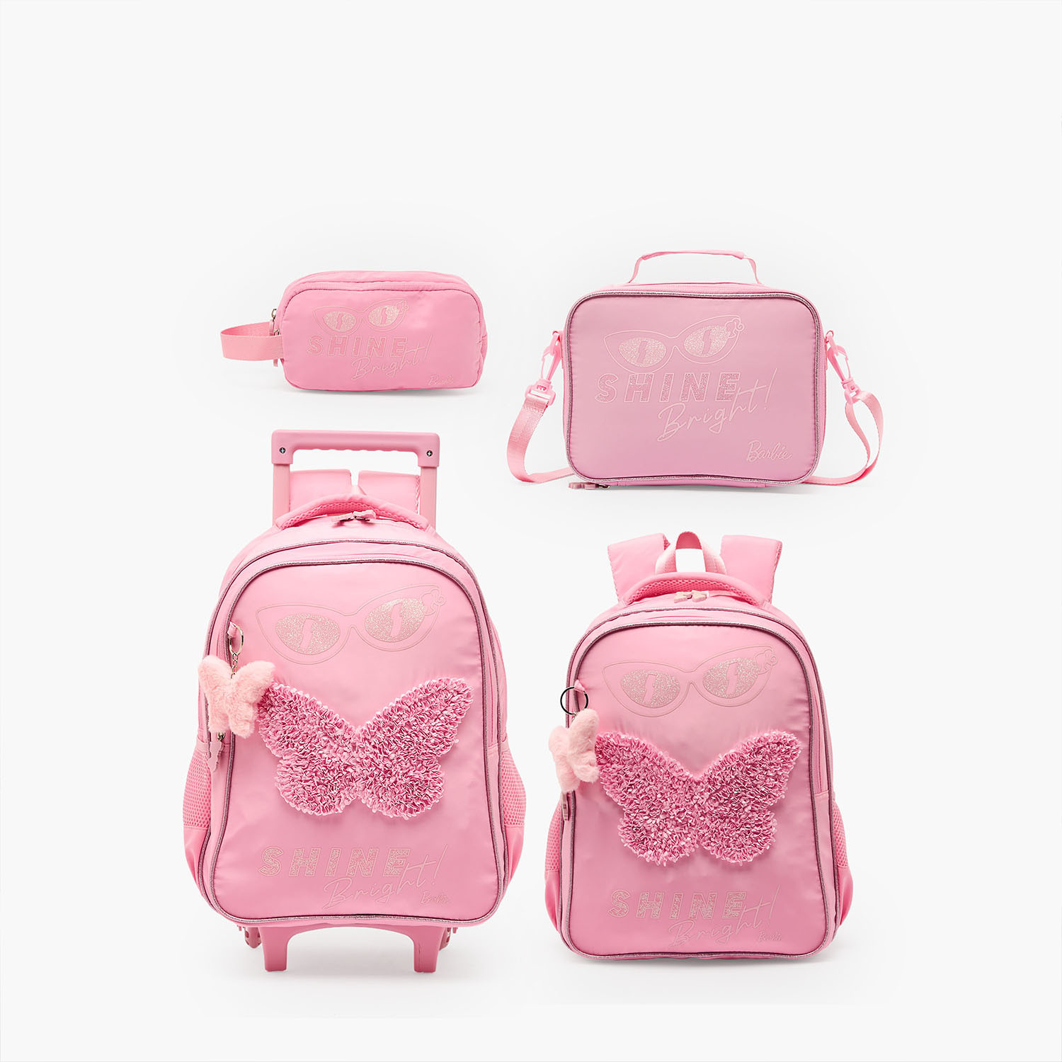 Barbie Print Trolley Bag for Girls 5-8 Years Retractable Handle - 16 inches-school-bagsandbackpacks-trolleybags-image-13