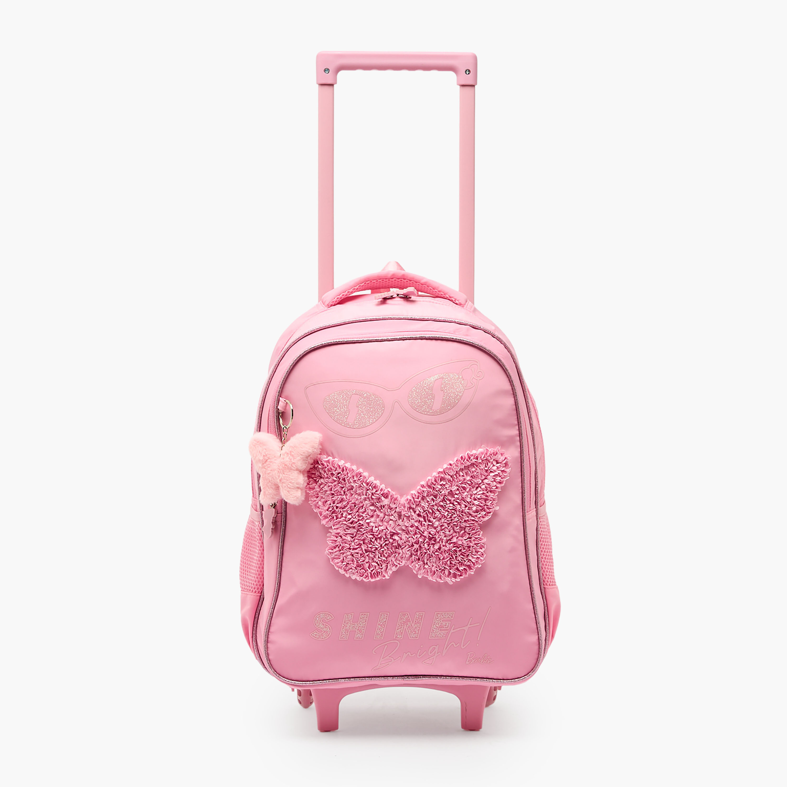 Barbie Print Trolley Bag for Girls 5-8 Years Retractable Handle - 16 inches-school-bagsandbackpacks-trolleybags-image-2
