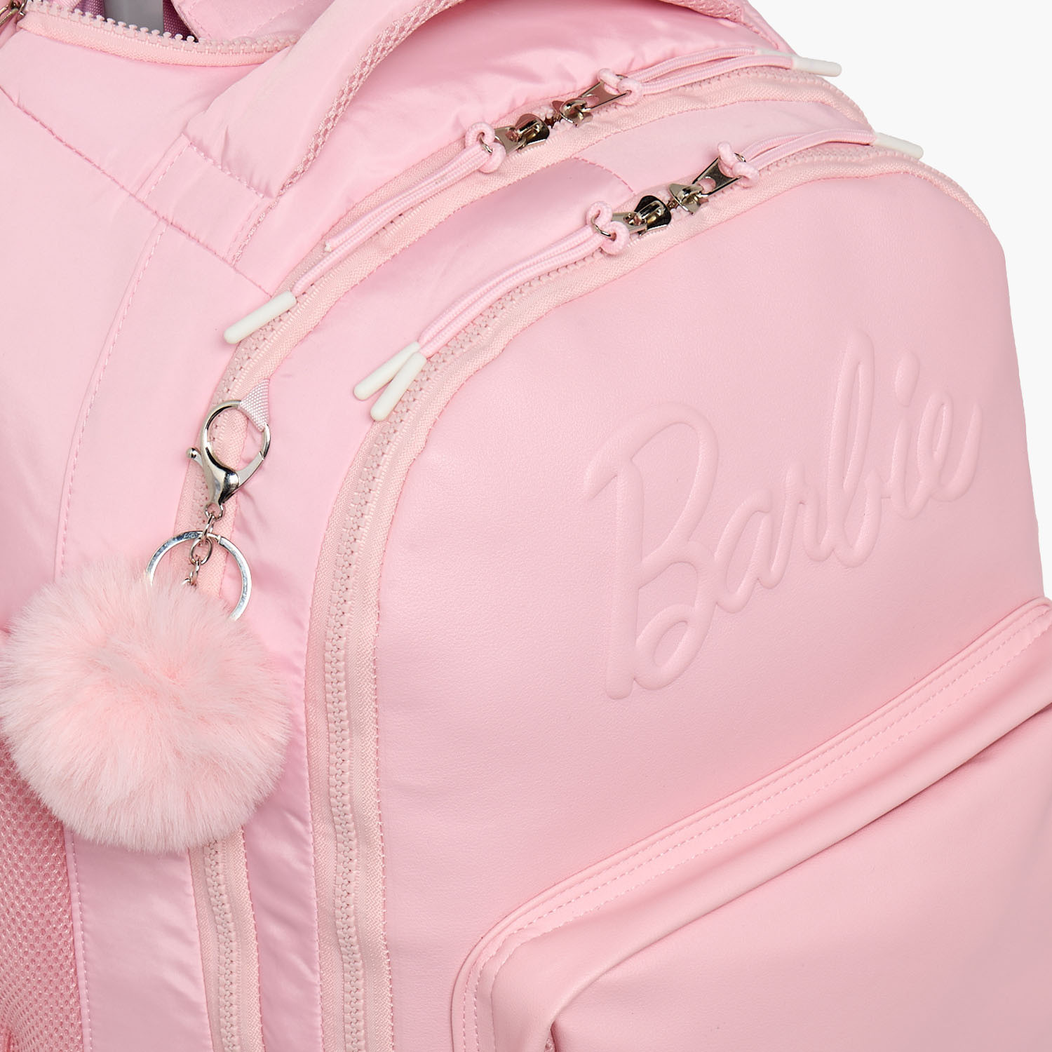 شنطة ترولي بنقوش شعار باربي للبنات 8-12 سنة مع مقبض قابل للسحب - 18 بوصة-school-bagsandbackpacks-trolleybags-image-4