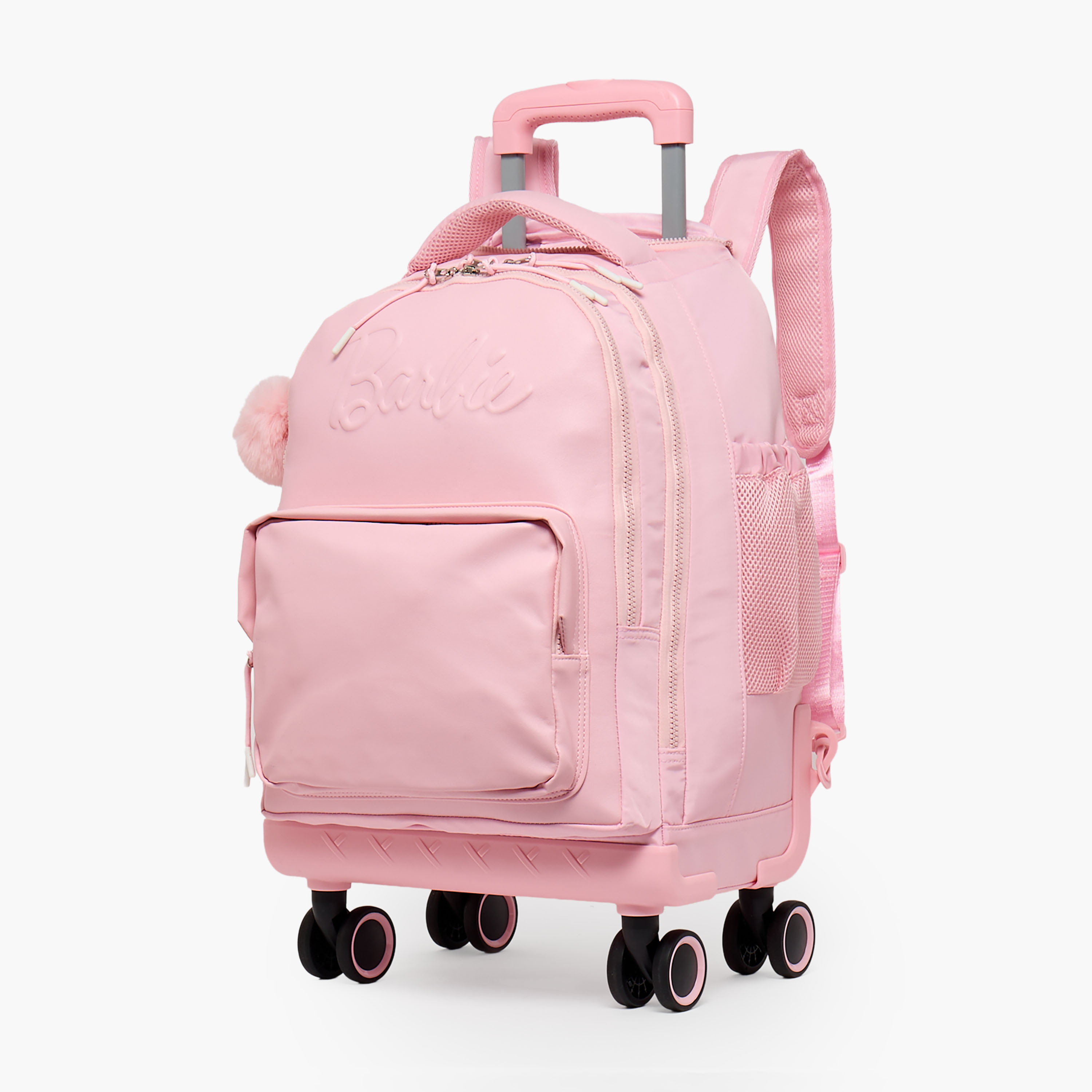 شنطة ترولي بنقوش شعار باربي للبنات 8-12 سنة مع مقبض قابل للسحب - 18 بوصة-school-bagsandbackpacks-trolleybags-image-7