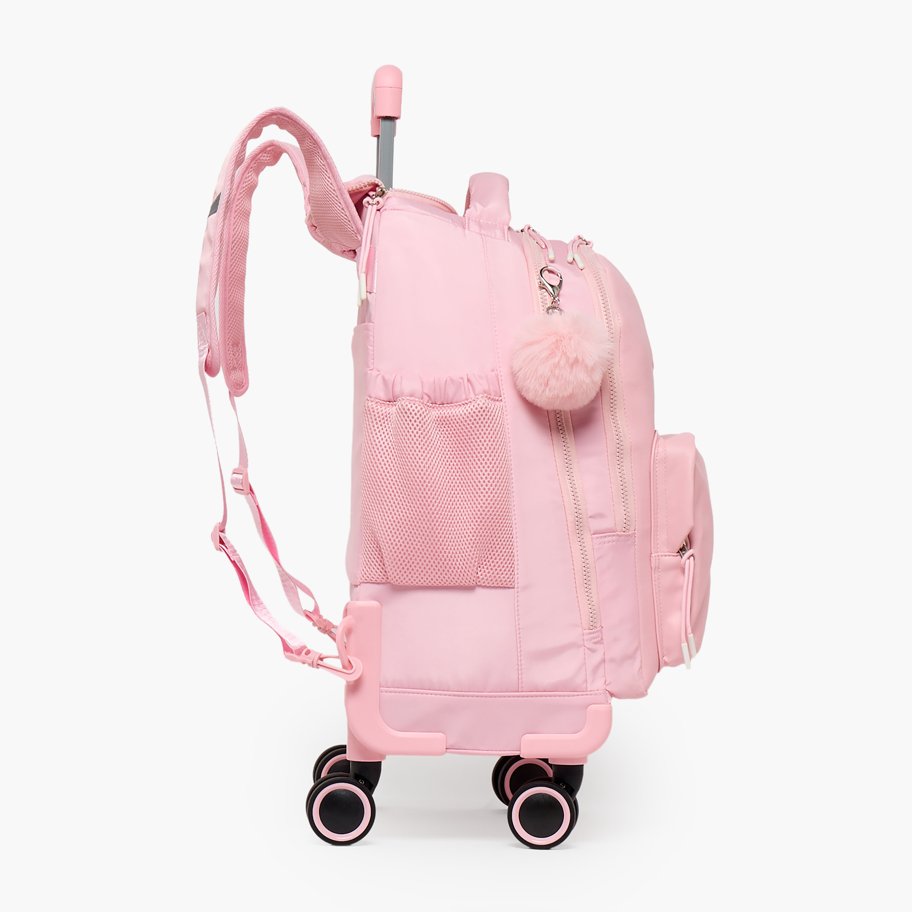 شنطة ترولي بنقوش شعار باربي للبنات 8-12 سنة مع مقبض قابل للسحب - 18 بوصة-school-bagsandbackpacks-trolleybags-image-8