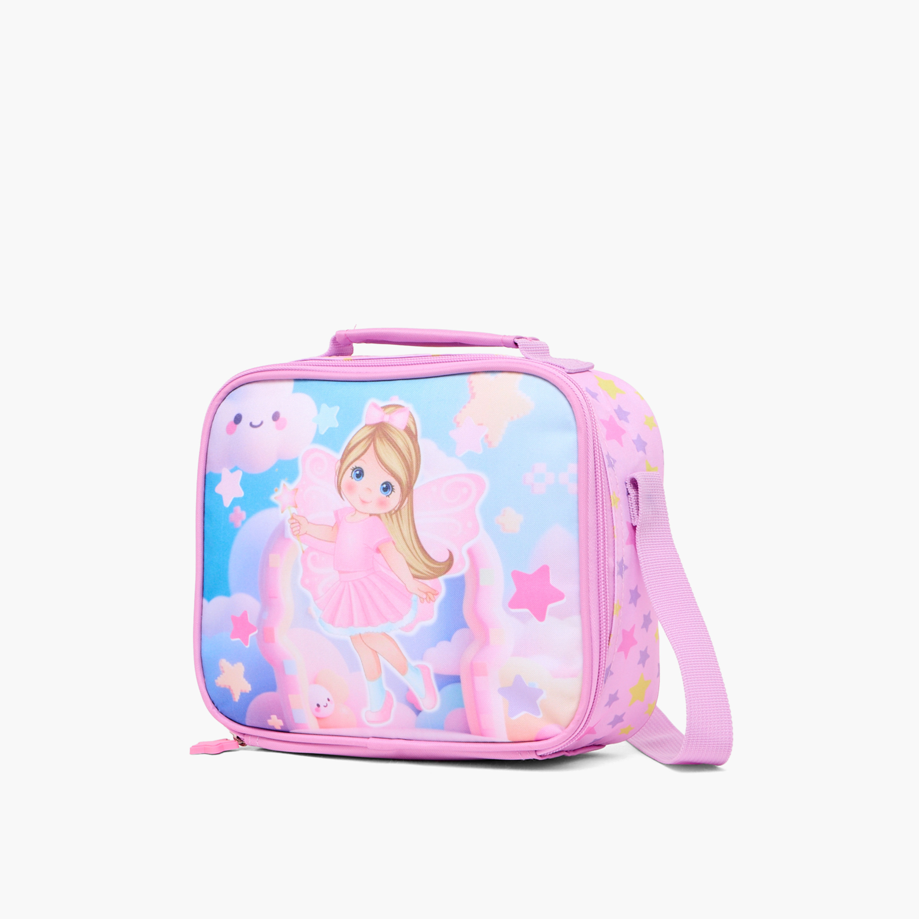 طقم شنطة ترولي بطبعة الجنيات للبنات 3-5 سنوات مع شنطة غداء - 3 قطع-school-bagsandbackpacks-trolleybags-image-4