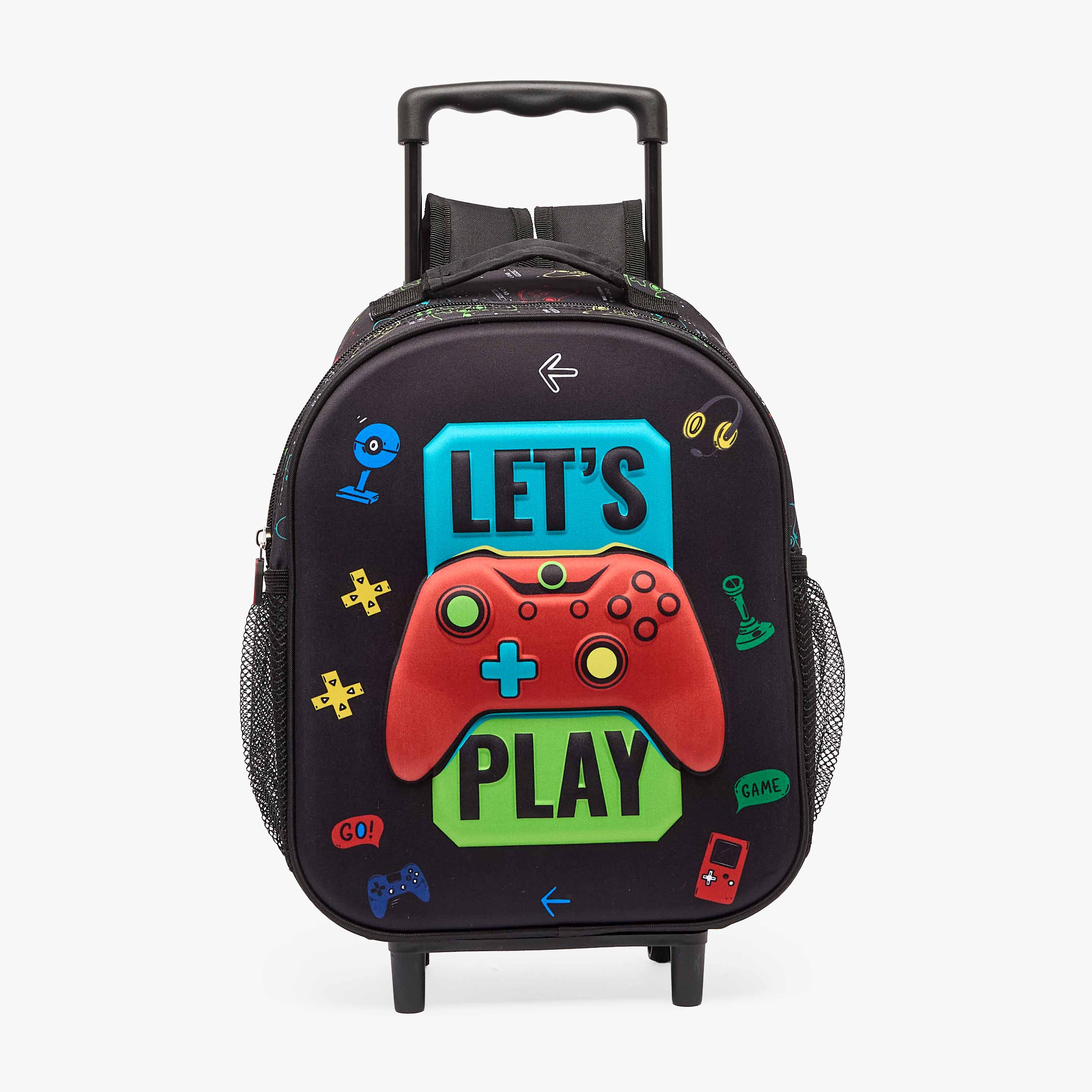 شنطة ترولي بطبعات ألعاب للأولاد بعمر 5-8 سنوات من جونيورز - 14 بوصة-school-bagsandbackpacks-trolleybags-image-8