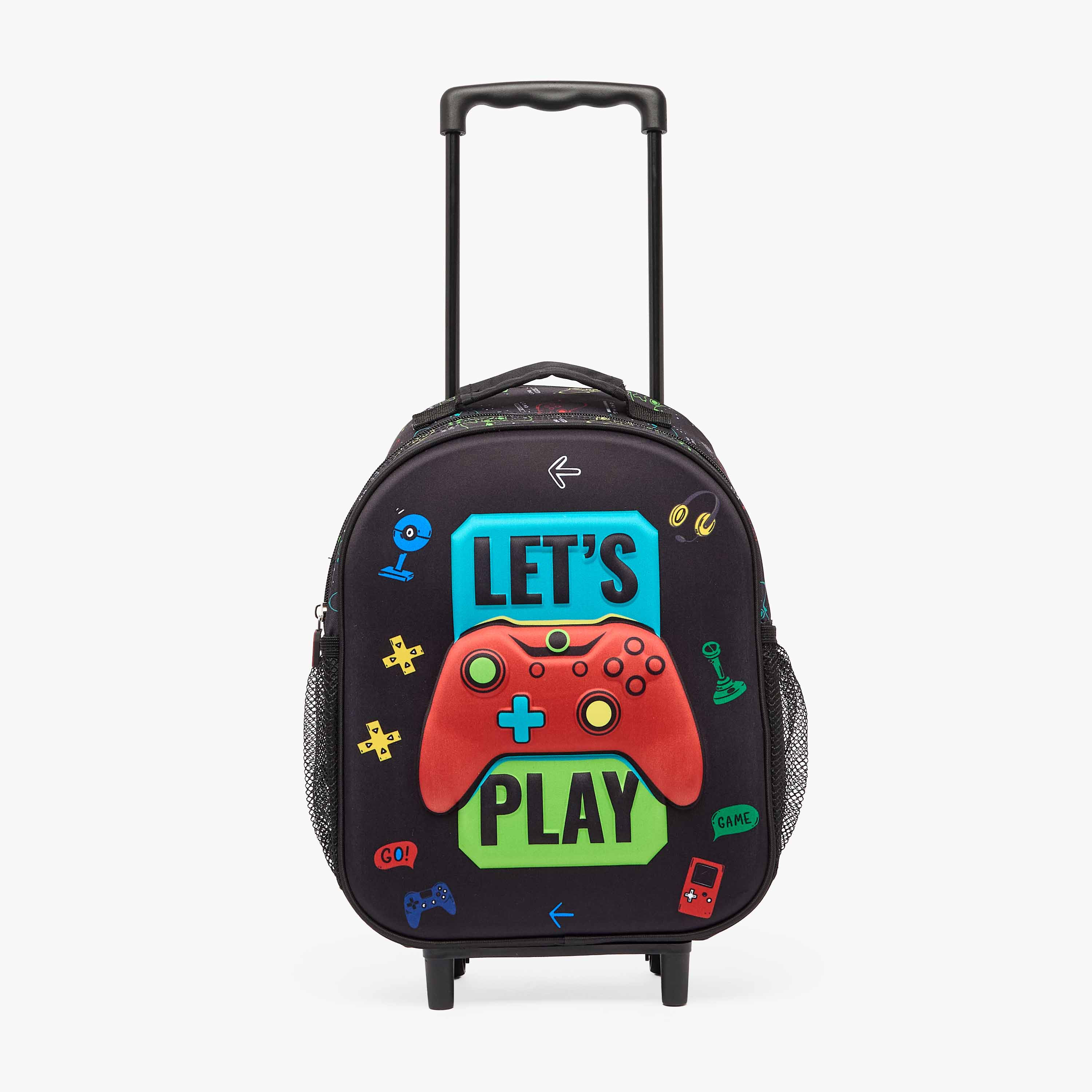 شنطة ترولي بطبعات ألعاب للأولاد بعمر 5-8 سنوات من جونيورز - 14 بوصة-school-bagsandbackpacks-trolleybags-image-3