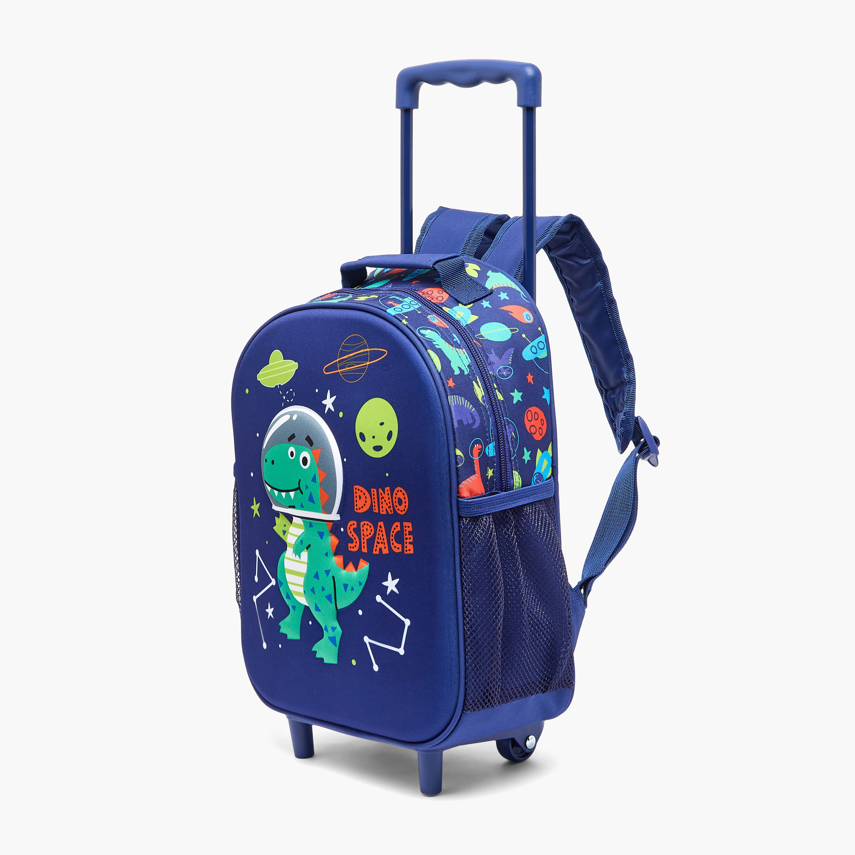 Juniors Dinosaur Print Trolley Bag for Boys 3-5 Years with Lunch Bag and Pencil Pouch - 14 inches-school-bagsandbackpacks-trolleybags-image-5