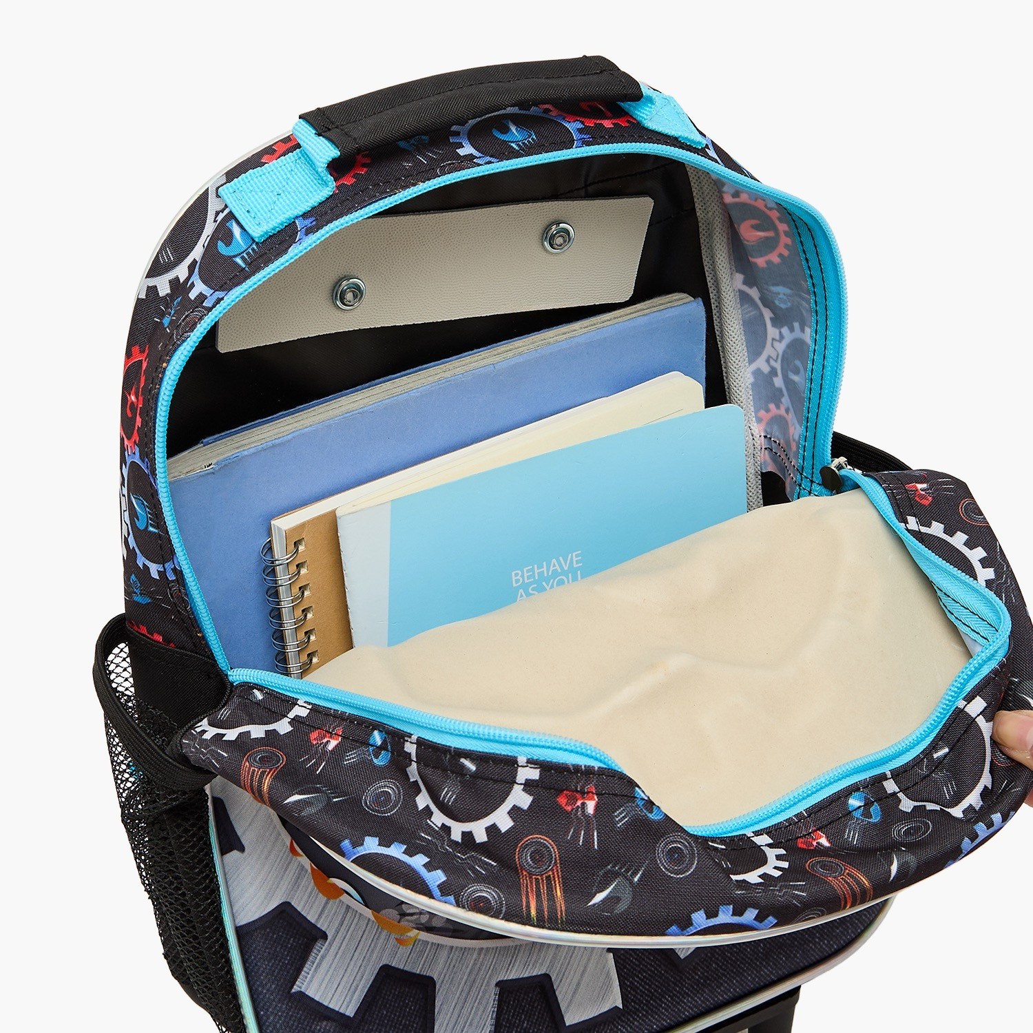طقم شنطة ترولي وشنطة غداء 3 قطع بطبعات للأولاد بعمر 5-8 سنوات من جونيورز - 14 بوصة-school-bagsandbackpacks-backpacks-image-6