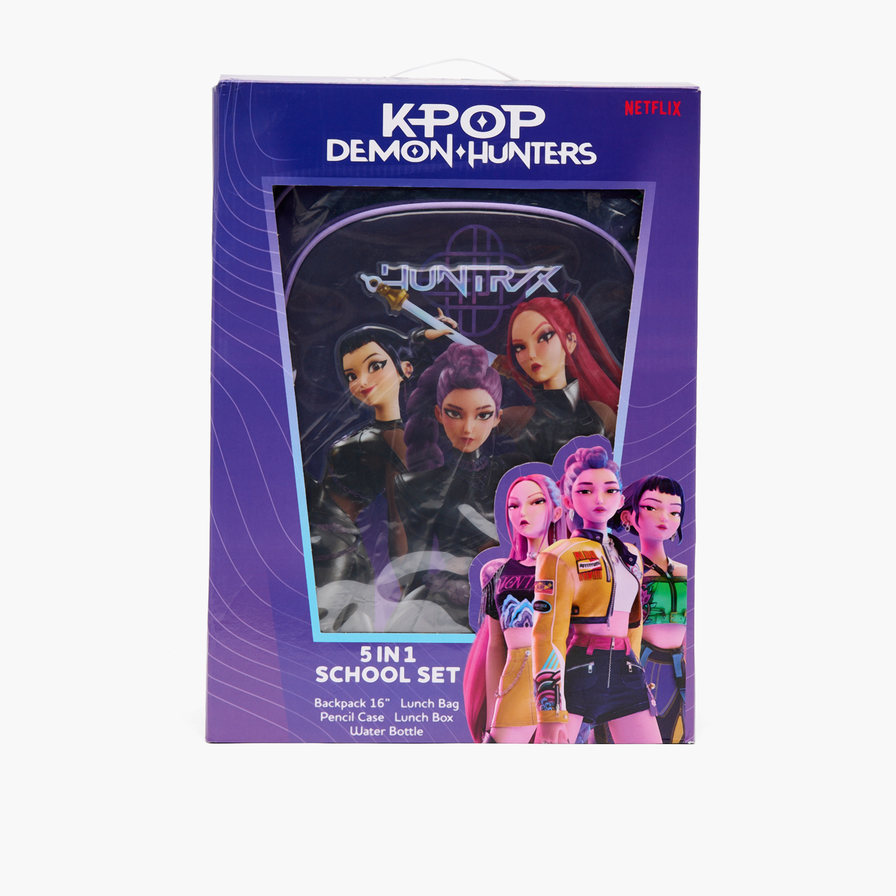 Netflix KPop Demon Hunters 5-Piece School Backpack Set for Girls 5-8 Years with Bottle - 16 inches-school-bagsandbackpacks-backpacks-image-16