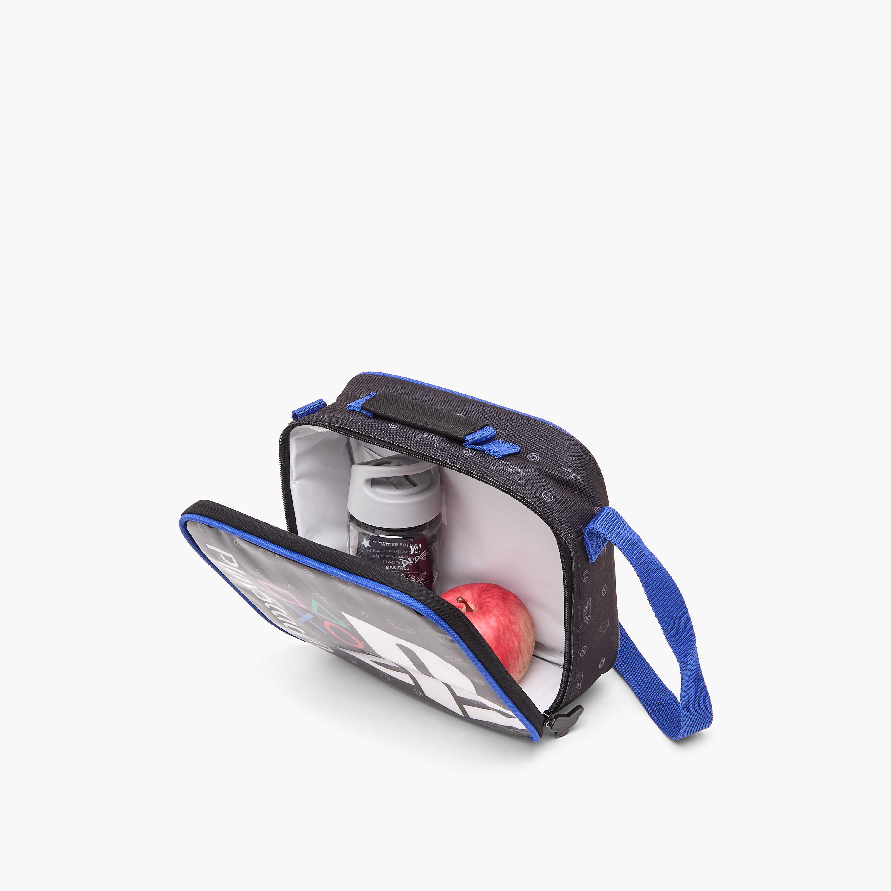 طقم شنطة ترولي مدرسية وصندوق غداء 5 قطع بطبعات ألعاب للأولاد بعمر 5-8 سنوات من بلاي ستيشن - 16 بوصة-school-bagsandbackpacks-trolleybags-image-14
