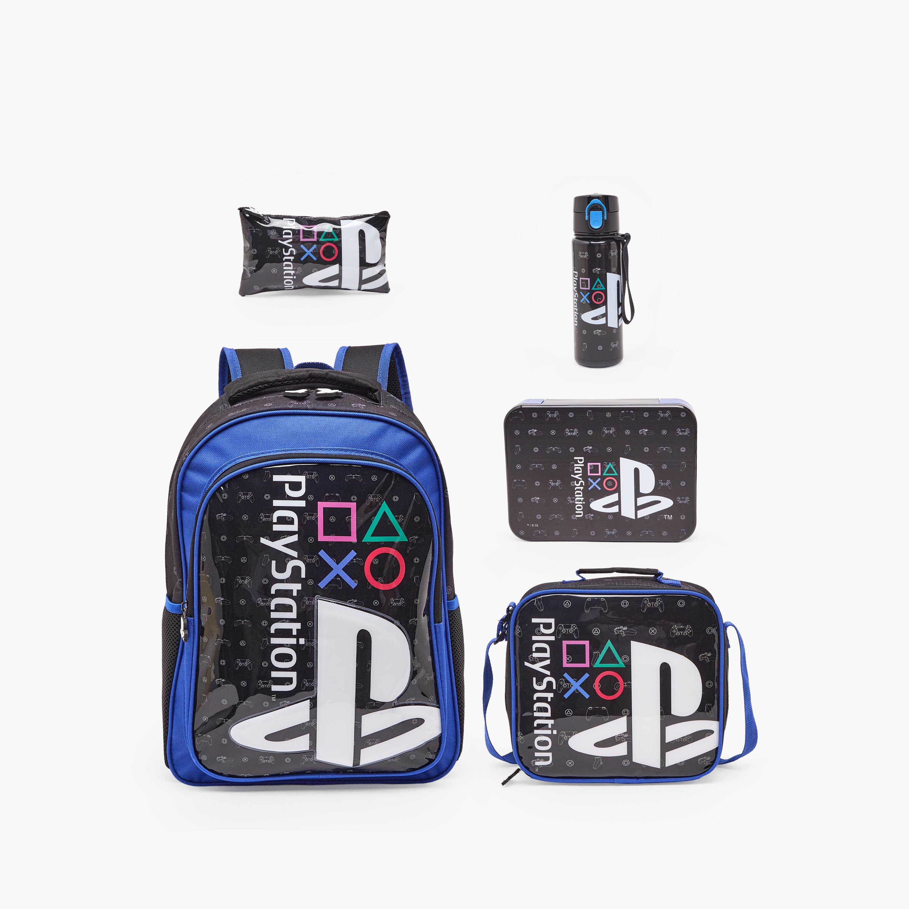 PlayStation 5-Piece School Backpack Set for Boys for 5-8 Years with Bottle - 16 inches-school-bagsandbackpacks-backpacks-image-1