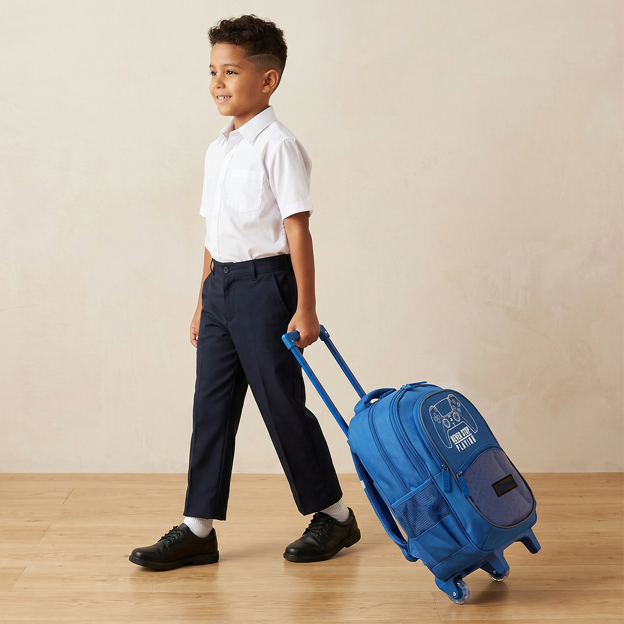 شنطة ترولي للأولاد 5-8 سنوات بمقبض قابل للسحب وطبعات - 16 بوصة-school-bagsandbackpacks-trolleybags-image-4