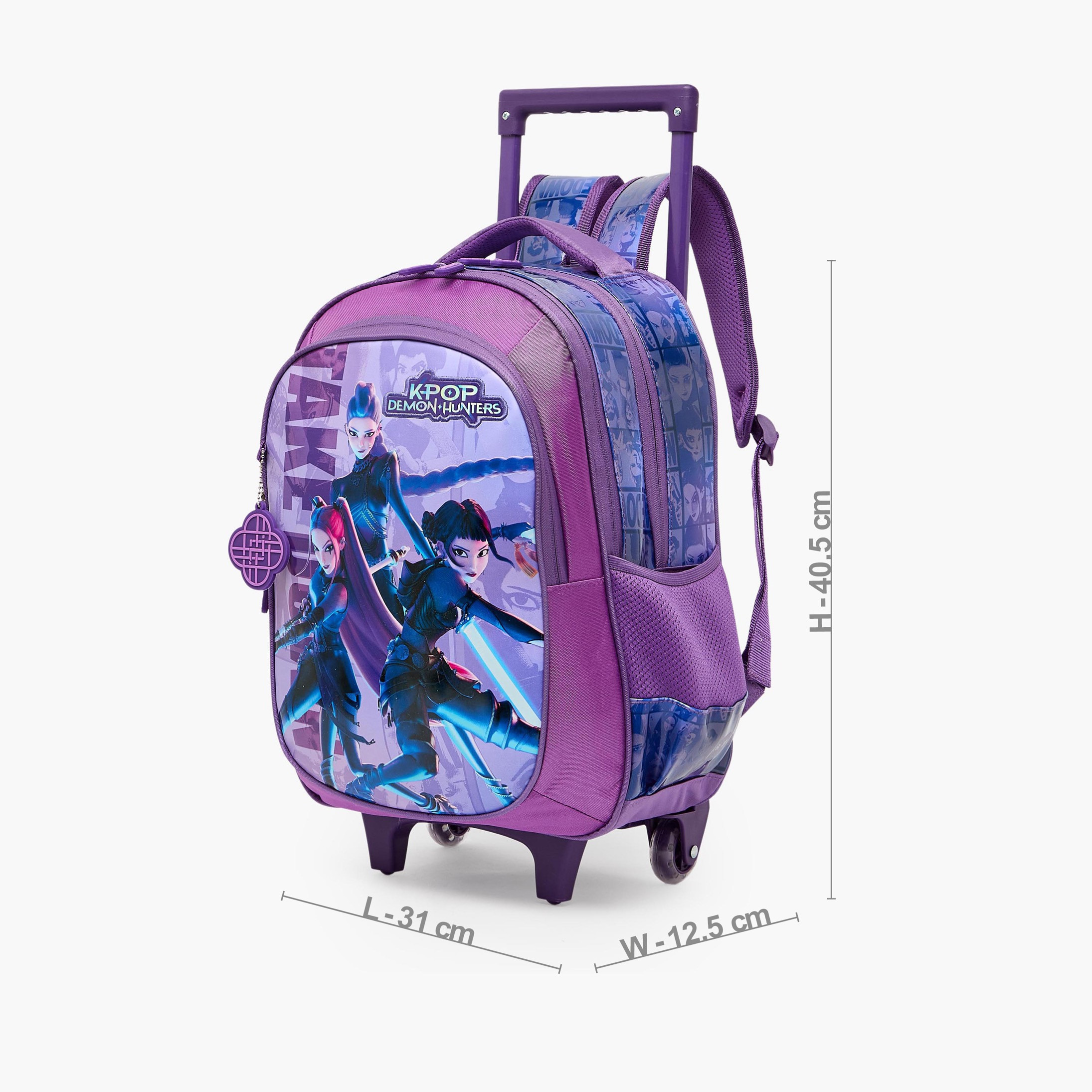 Netflix KPop Demon Hunters Print Trolley Bag for Girls 5-8 Years with Padded Straps - 16 inches-school-bagsandbackpacks-trolleybags-image-8