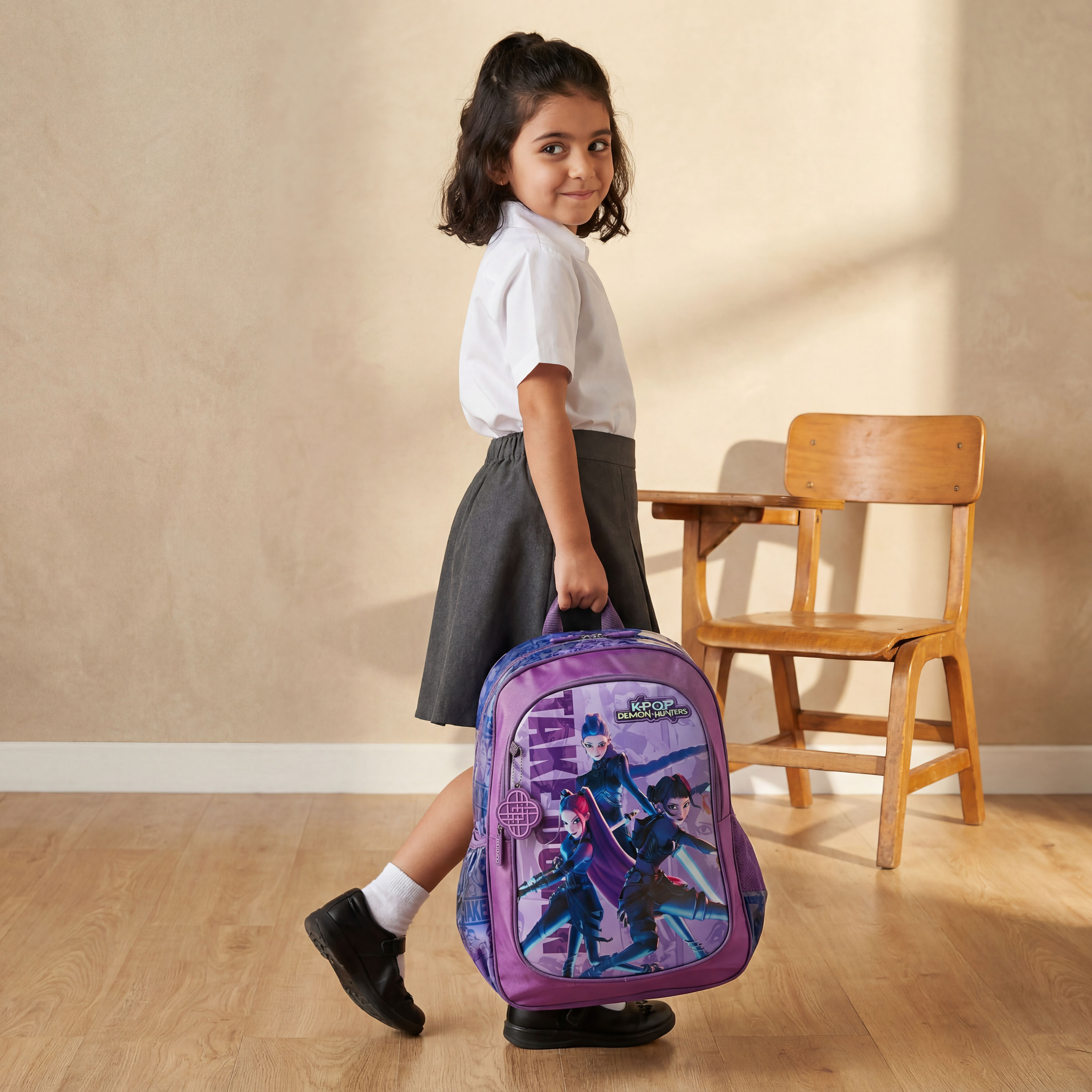 Netflix KPop Demon Hunters Backpack for Girls 5-8 Years with Adjustable Shoulder Straps - 16 inches-school-bagsandbackpacks-backpacks-image-4