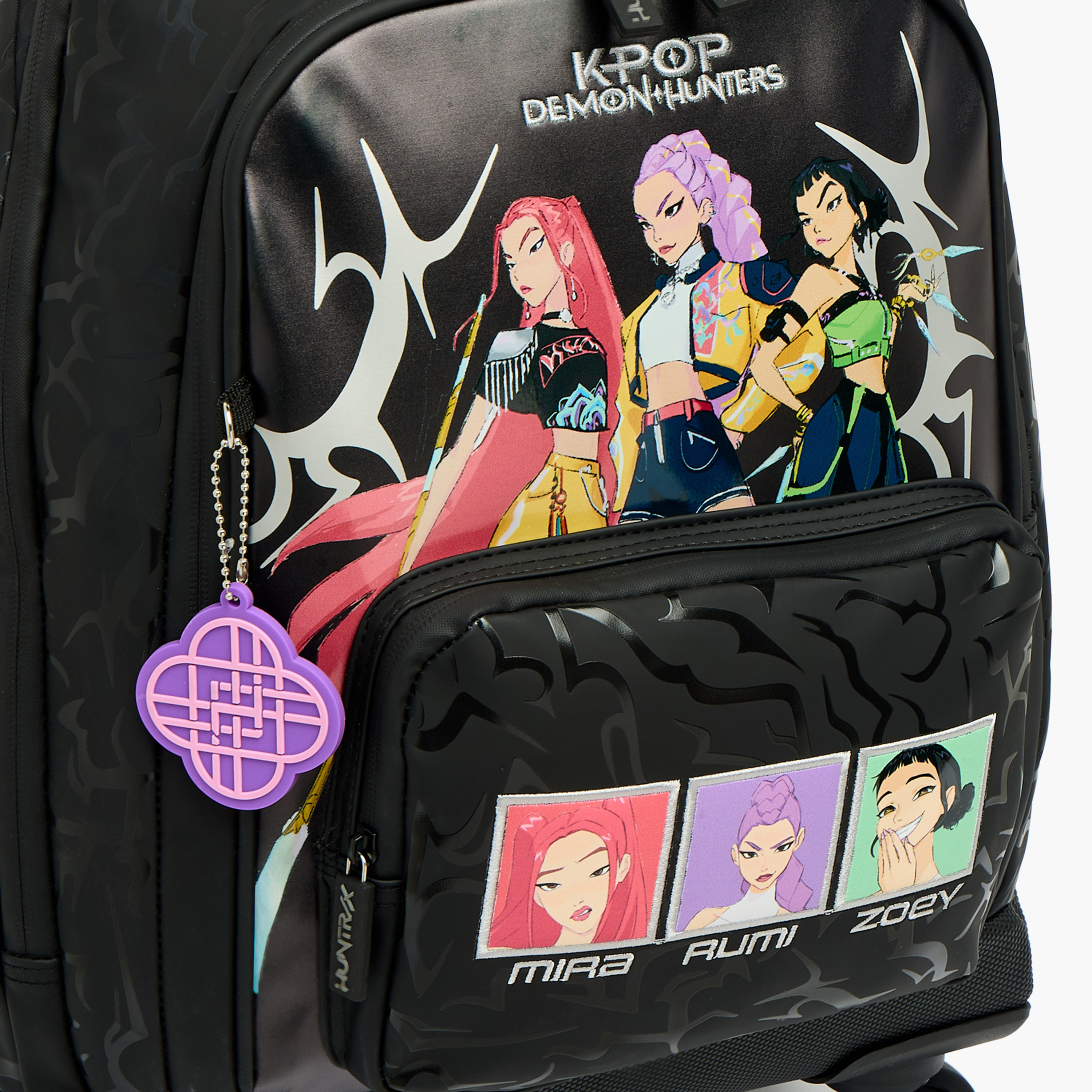 Netflix KPop Demon Hunters Print Trolley Bag for Girls 5-8 Years Retractable Handle - 16 inches-school-bagsandbackpacks-trolleybags-image-5