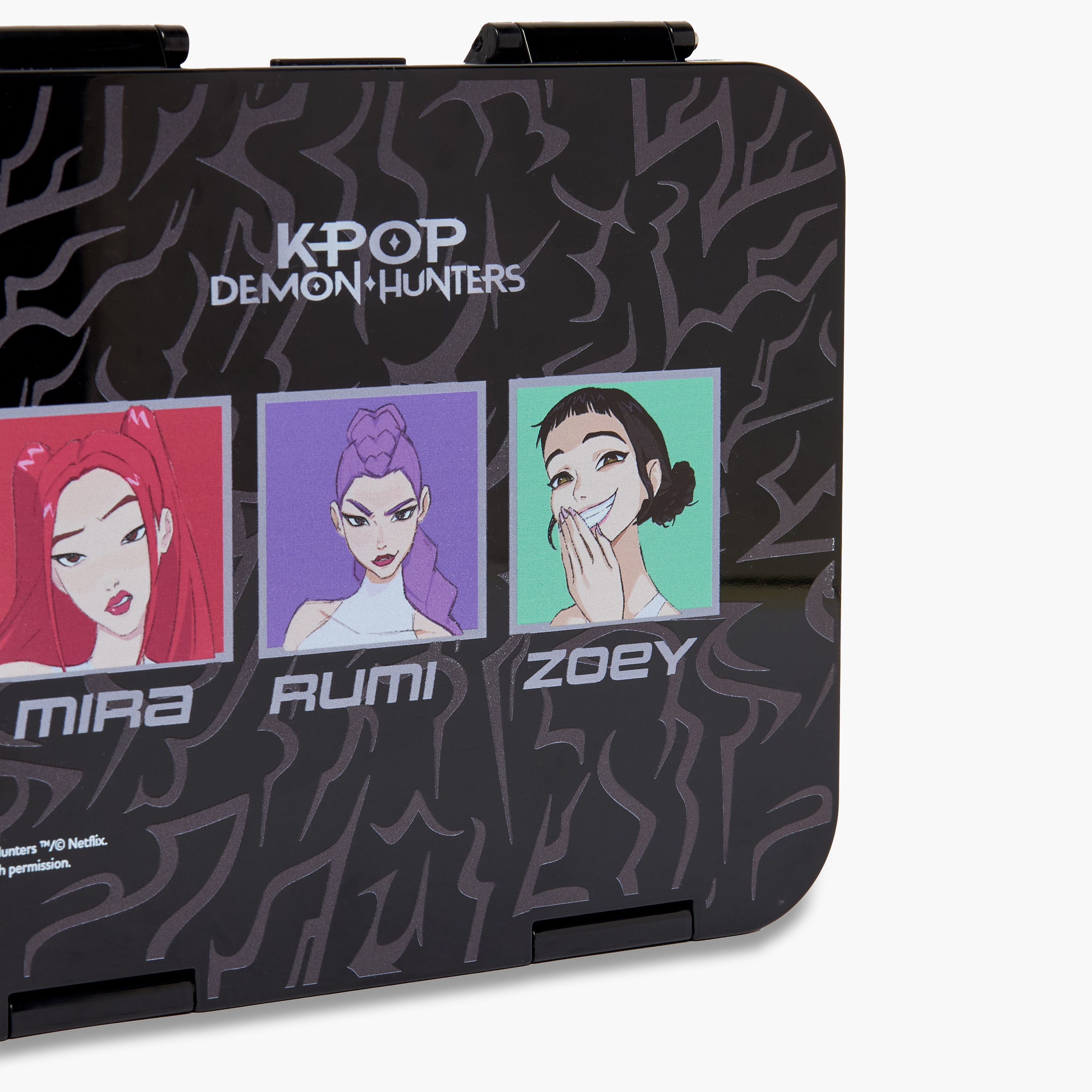 Netflix KPop Demon Hunters Print Bento Lunch Box for Girls with Clip Lock Lid - 1 L-school-lunchessentials-lunchboxes-image-4