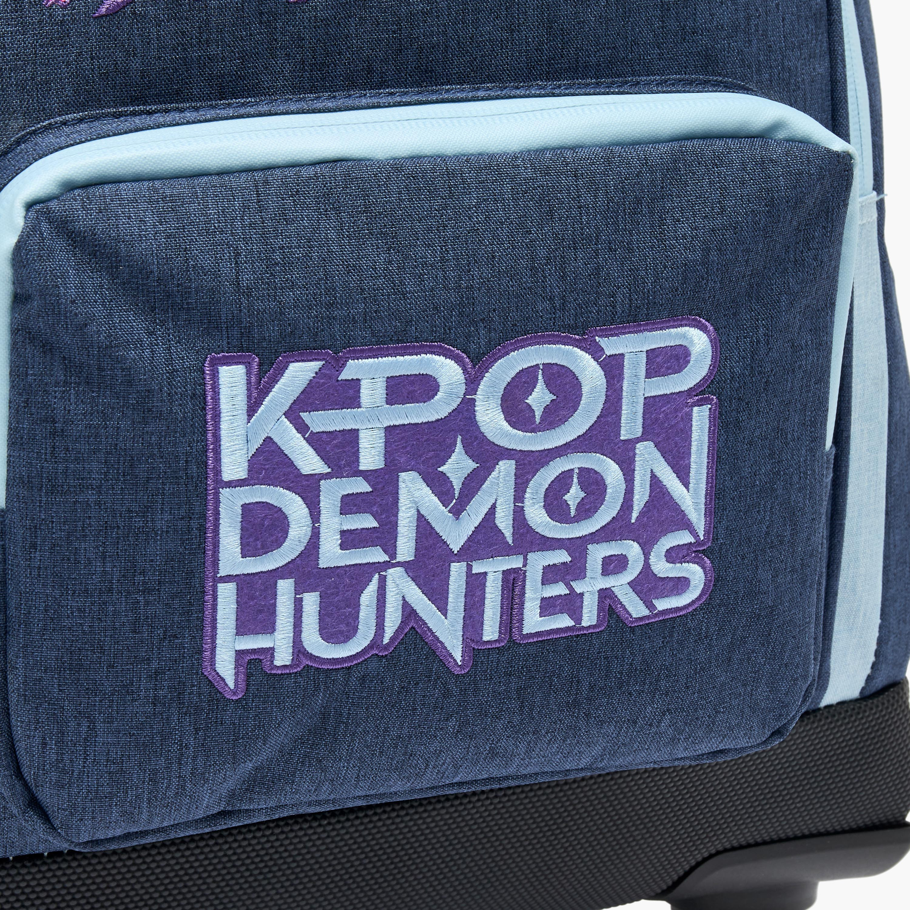 Netflix KPop Demon Hunters Print Trolley Bag for Girls 8-12 Years Retractable Handle - 18 inches-school-bagsandbackpacks-trolleybags-image-4