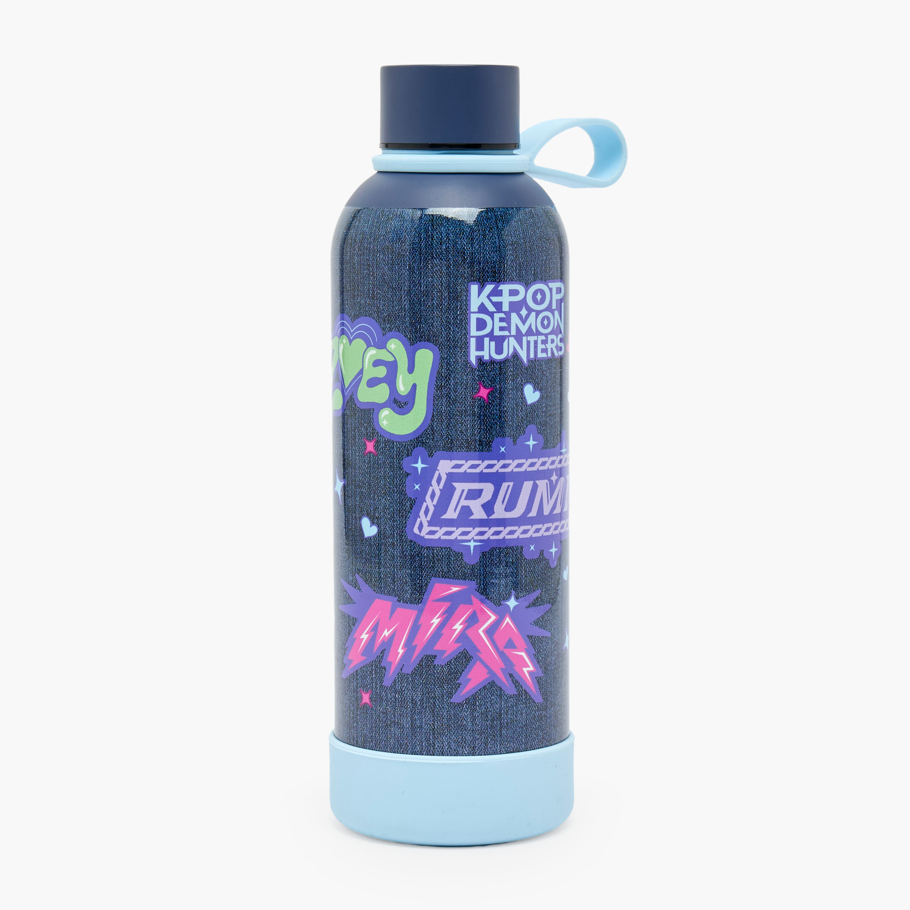 قارورة مياه ستانلس ستيل بمقبض حلقة وطبعات كيبوب ديمون هانترز من نتفليكس-school-waterbottles-image-8
