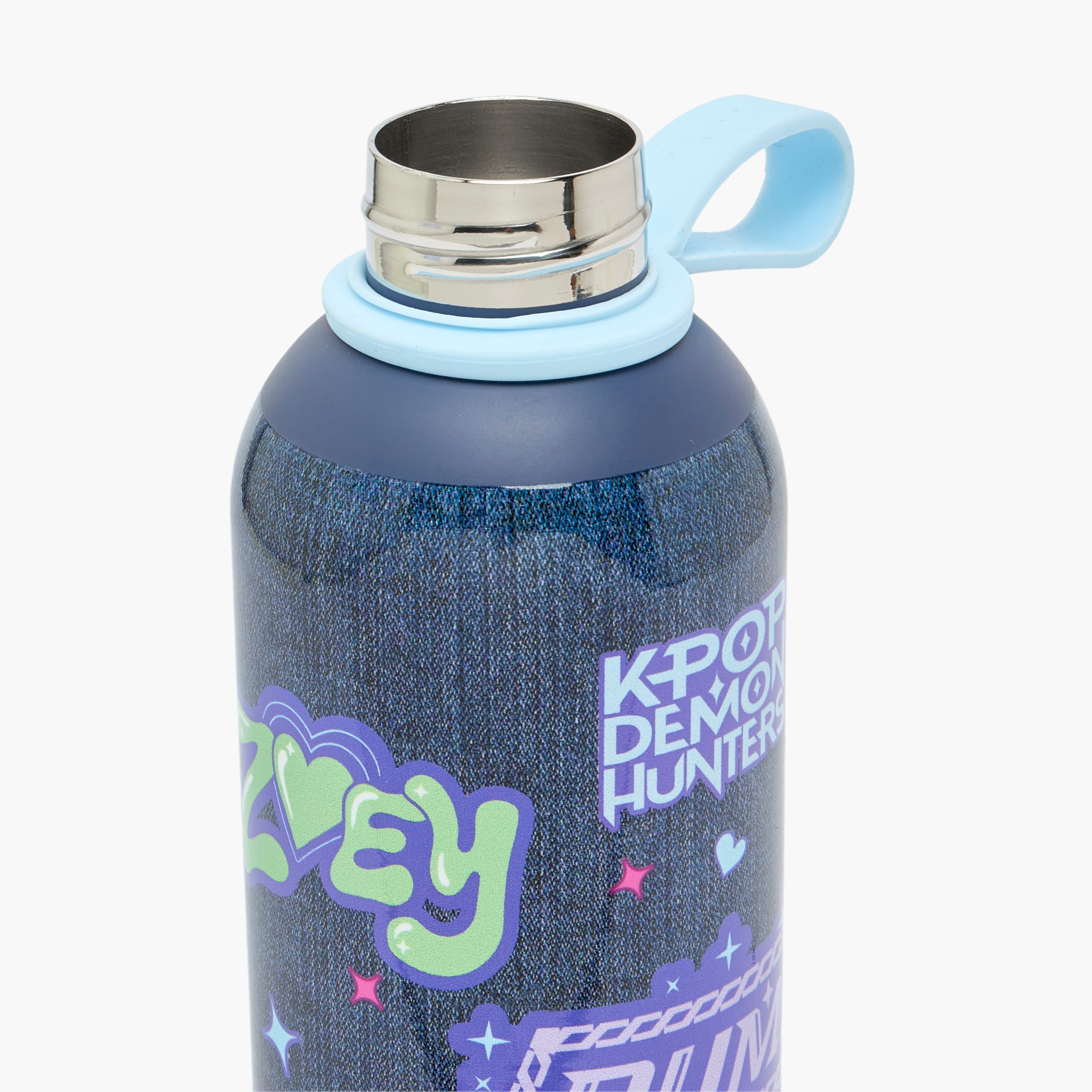 قارورة مياه ستانلس ستيل بمقبض حلقة وطبعات كيبوب ديمون هانترز من نتفليكس-school-waterbottles-image-3