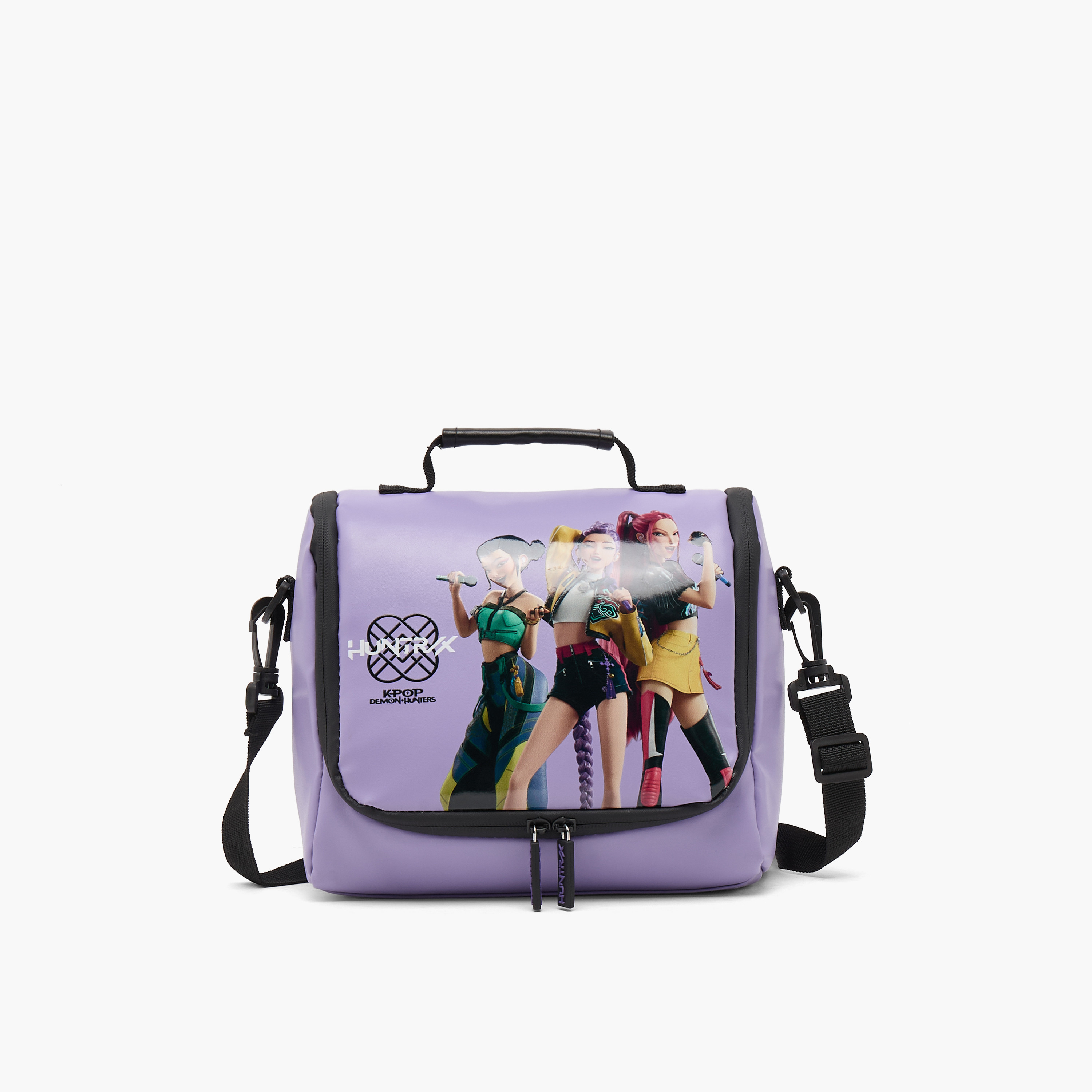 Netflix KPop Demon Hunters Print Lunch Bag for Girls 8-12 Years with Zip Closure-school-lunchessentials-lunchbags-image-1