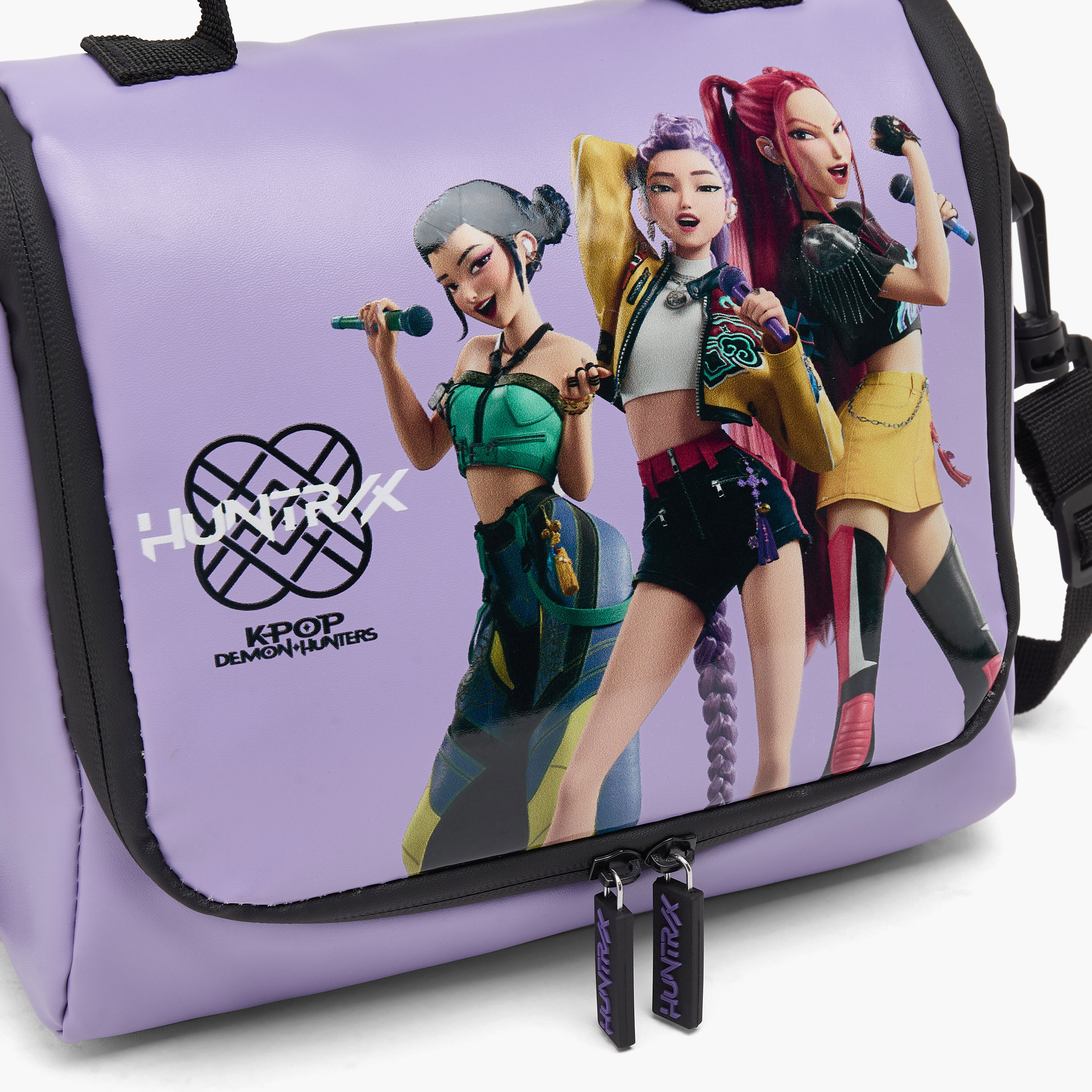 Netflix KPop Demon Hunters Print Lunch Bag for Girls 8-12 Years with Zip Closure-school-lunchessentials-lunchbags-image-3