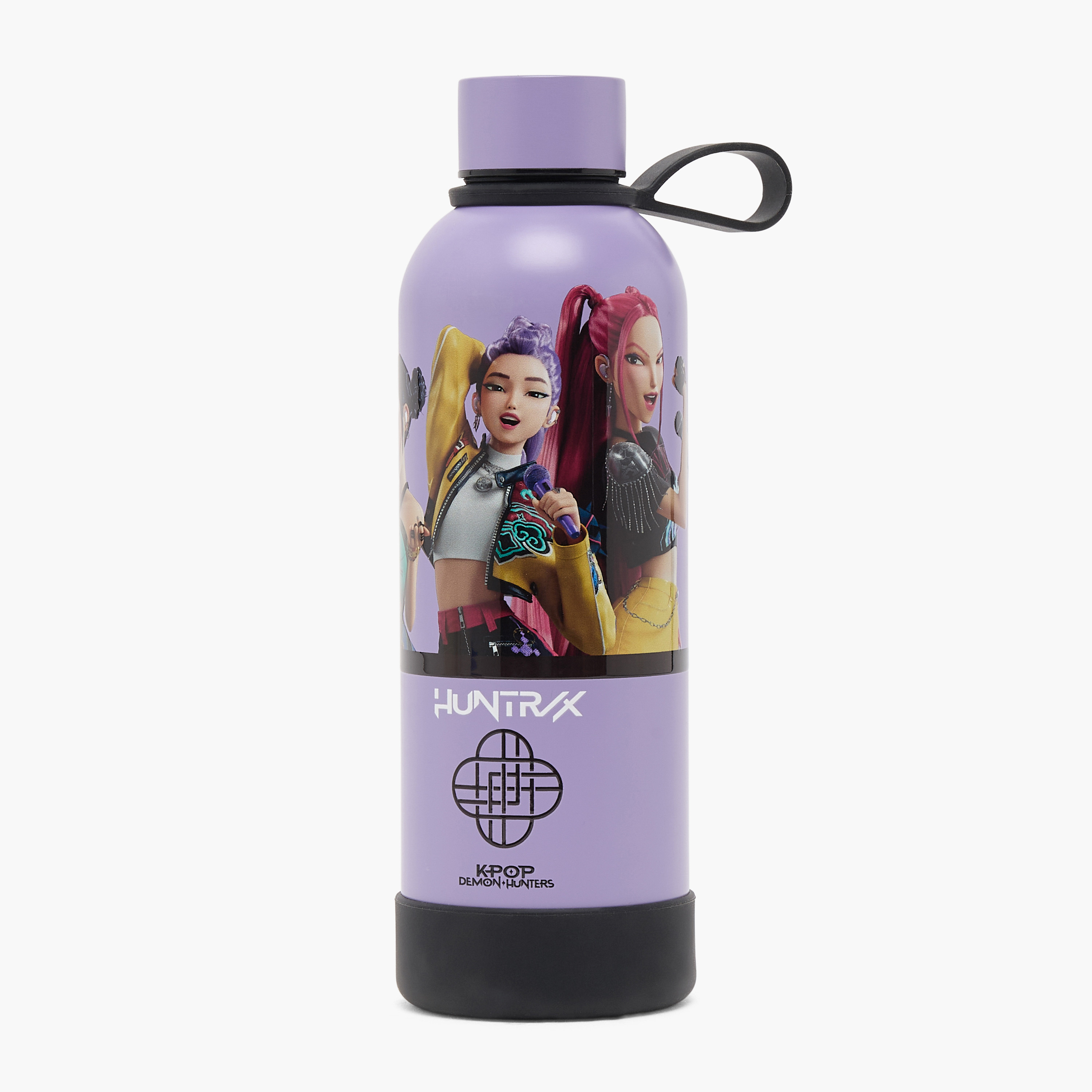 قارورة مياه ستانلس ستيل بطبعات كيبوب ديمون هنترز بمقبض حلقي من نتفليكس-school-waterbottles-image-1