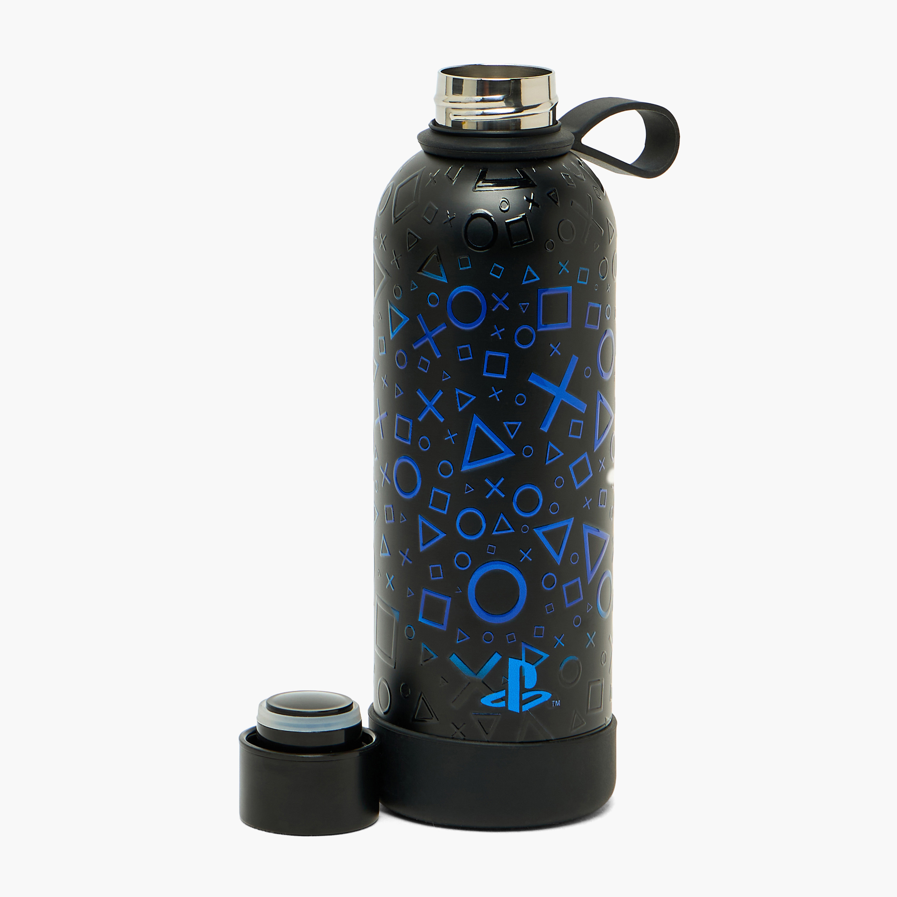 PlayStation Gaming Print Stainless Steel Water Bottle with Loop Handle-school-waterbottles-image-2