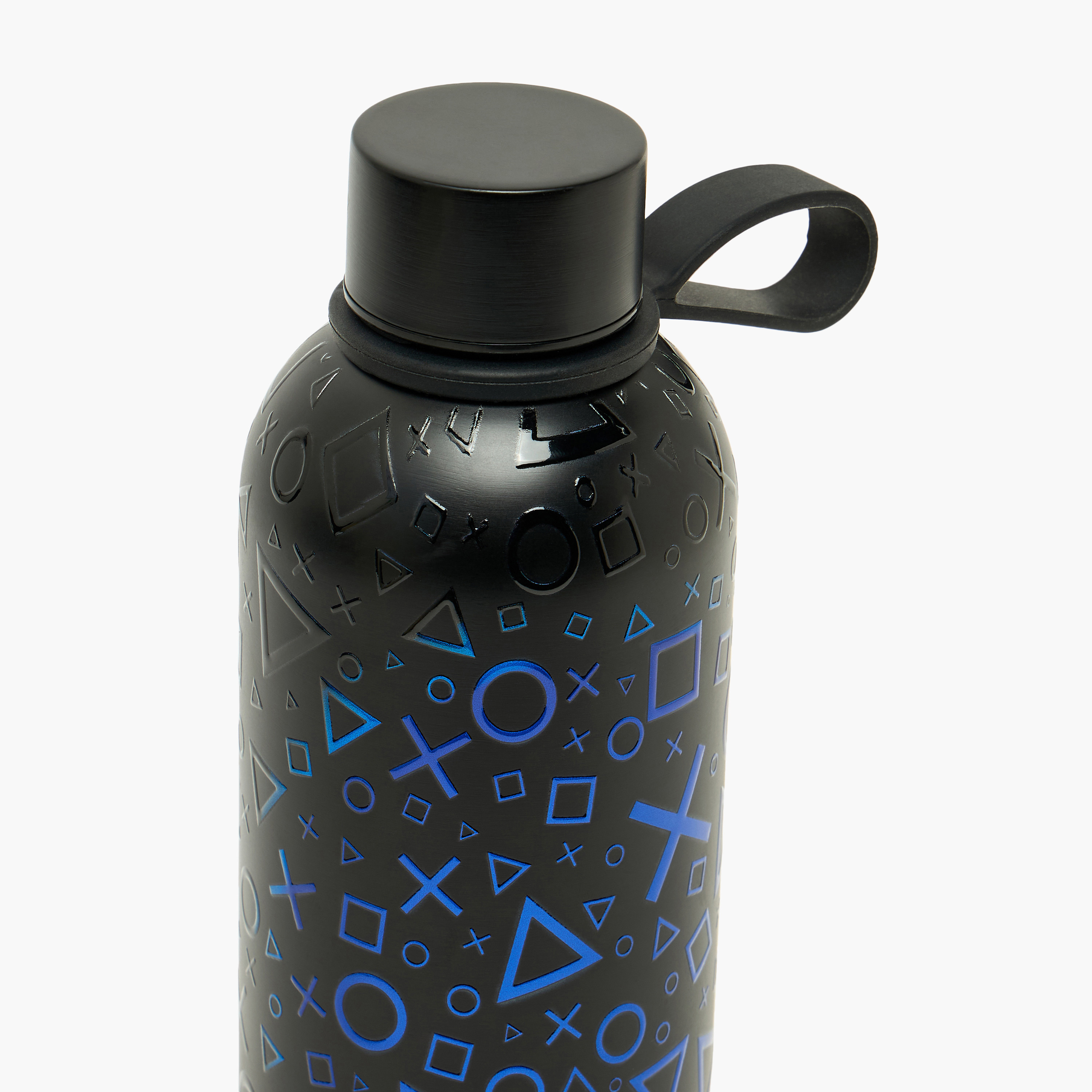 PlayStation Gaming Print Stainless Steel Water Bottle with Loop Handle-school-waterbottles-image-4