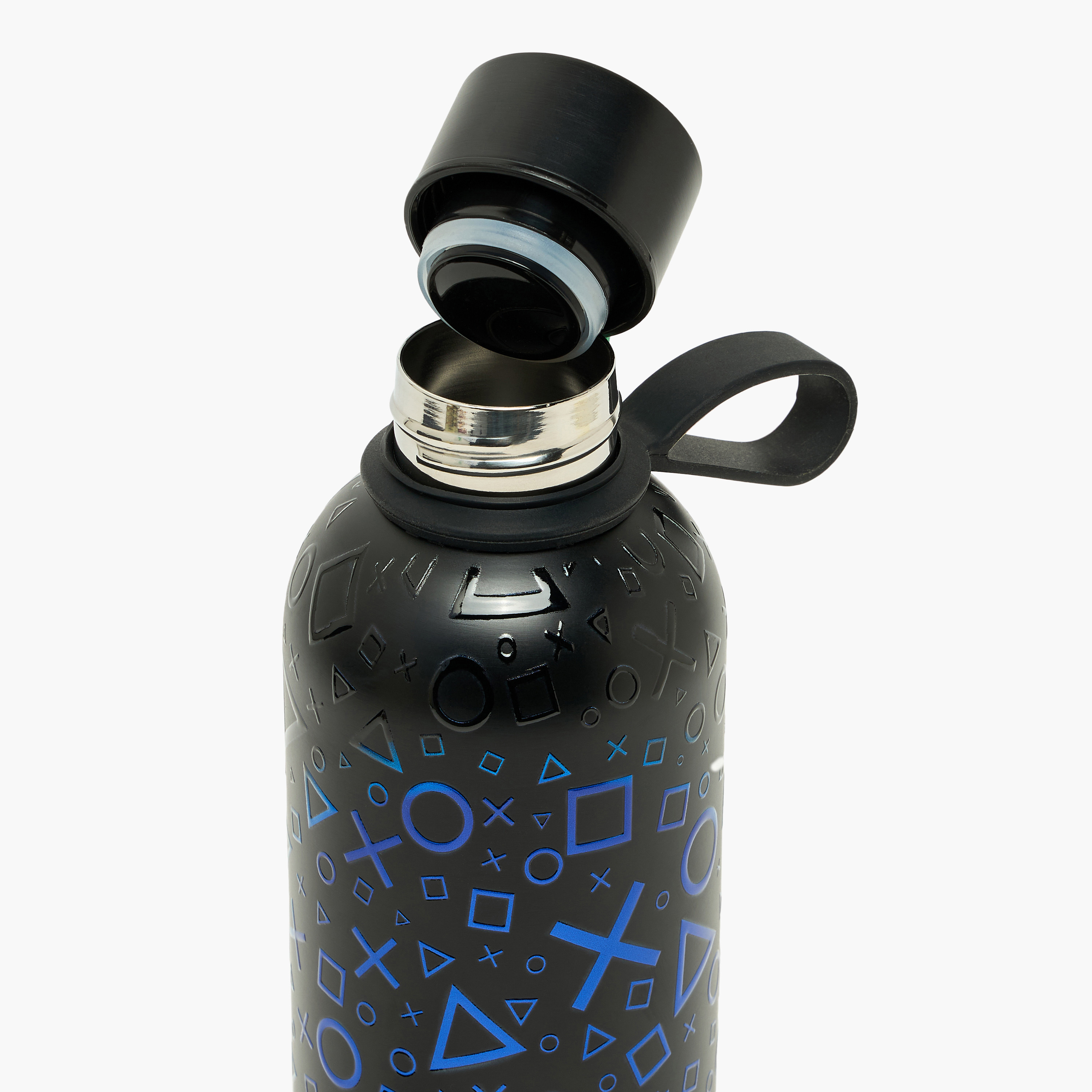 PlayStation Gaming Print Stainless Steel Water Bottle with Loop Handle-school-waterbottles-image-6