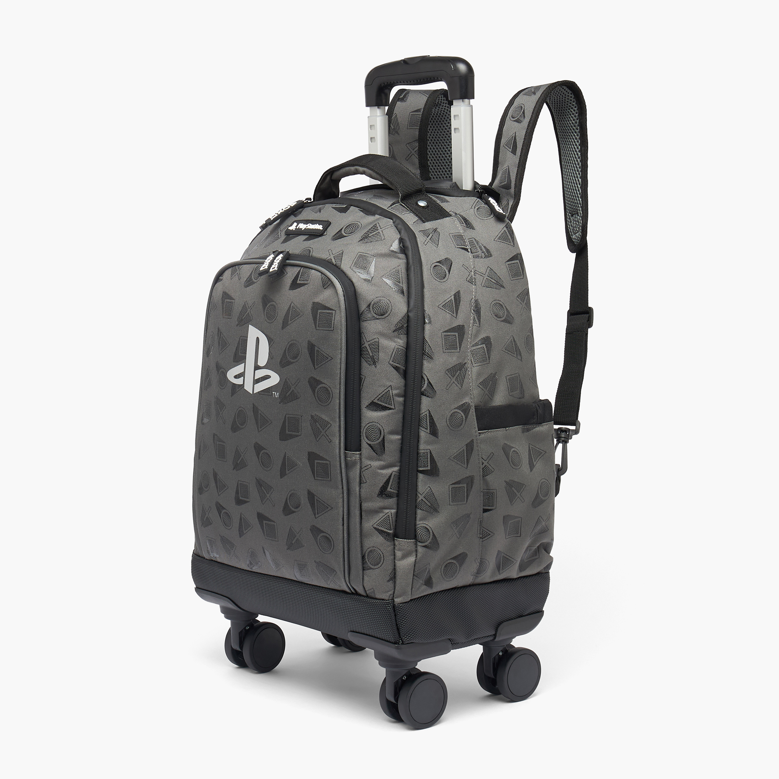 PlayStation Logo Print Trolley Bag for Boys 8-12 Years Retractable Handle - 16 inches-school-bagsandbackpacks-trolleybags-image-2
