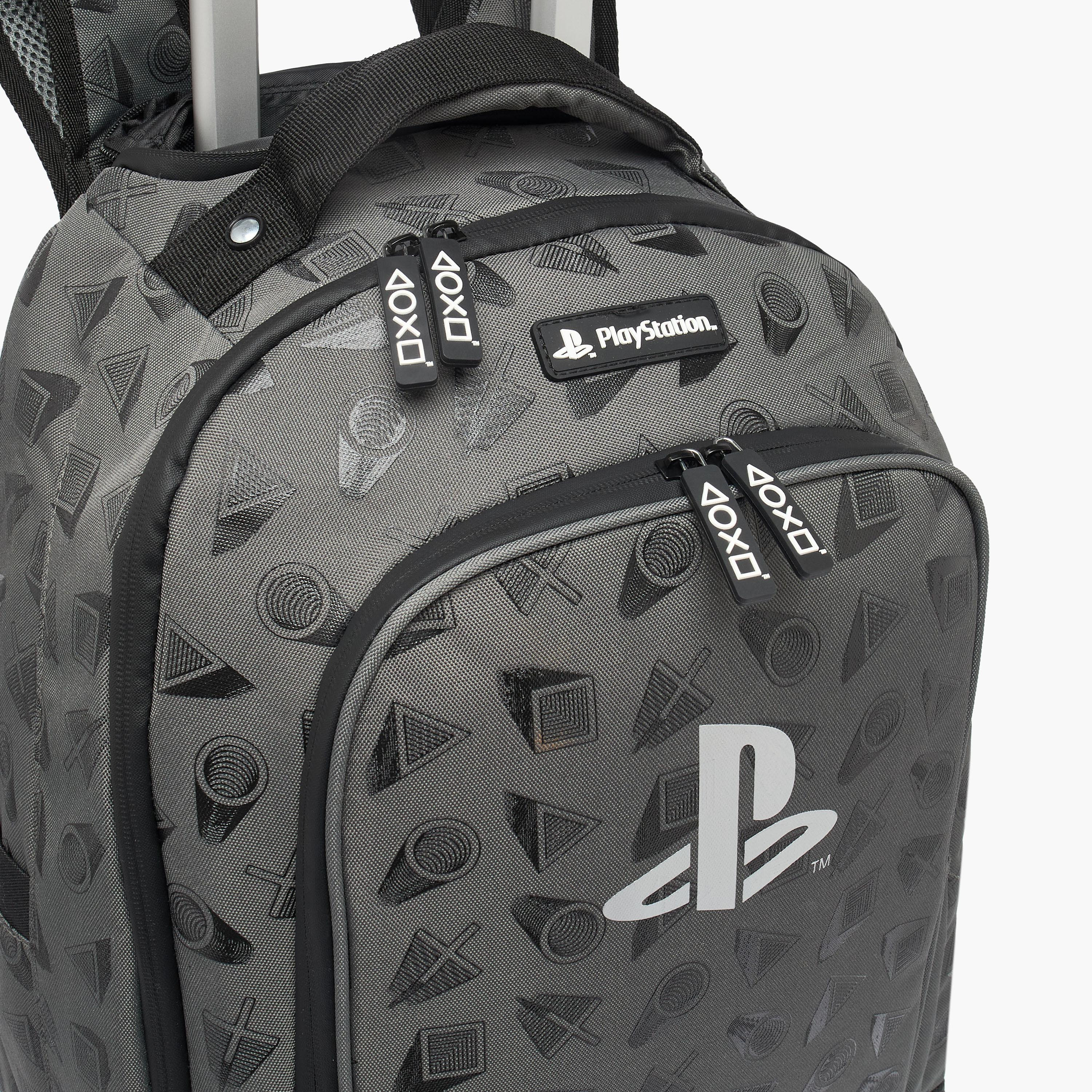 PlayStation Logo Print Trolley Bag for Boys 8-12 Years Retractable Handle - 16 inches-school-bagsandbackpacks-trolleybags-image-7