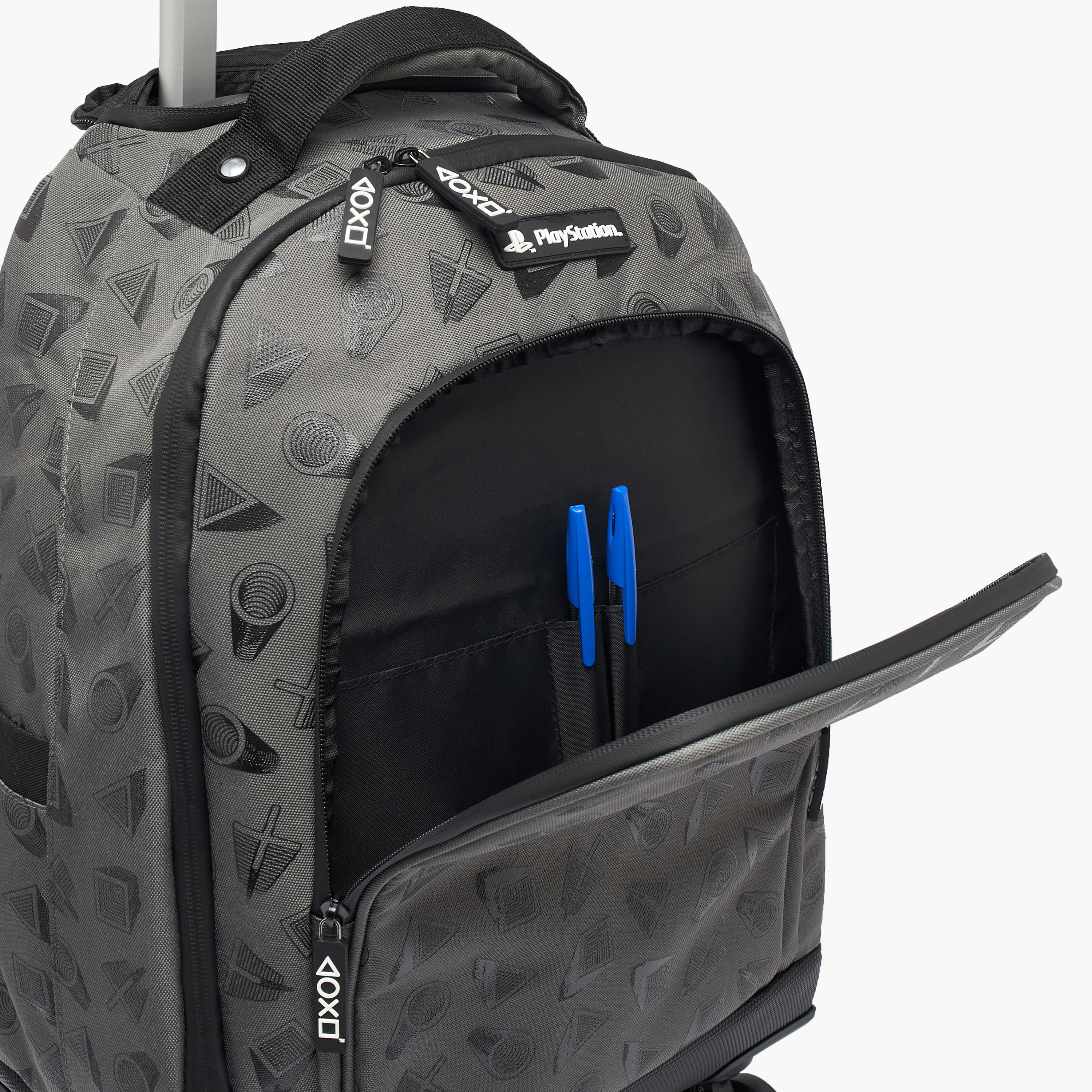 PlayStation Logo Print Trolley Bag for Boys 8-12 Years Retractable Handle - 16 inches-school-bagsandbackpacks-trolleybags-image-9