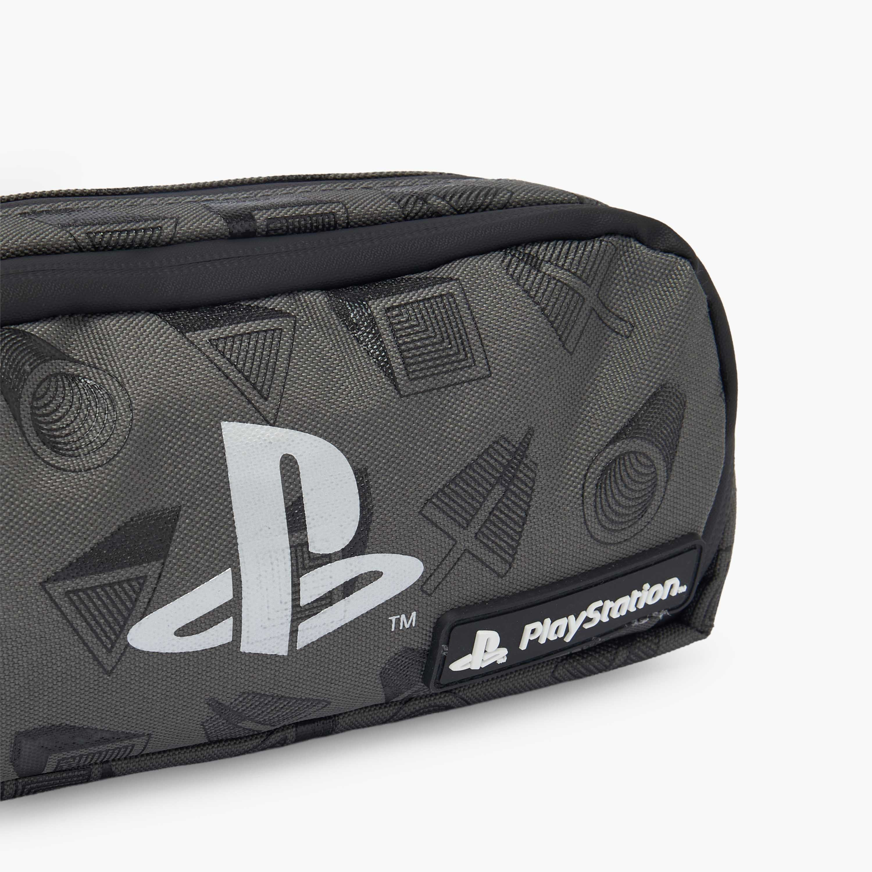 PlayStation Logo Print Pencil Pouch with 3 Compartments-school-stationery-pencilcases-image-5