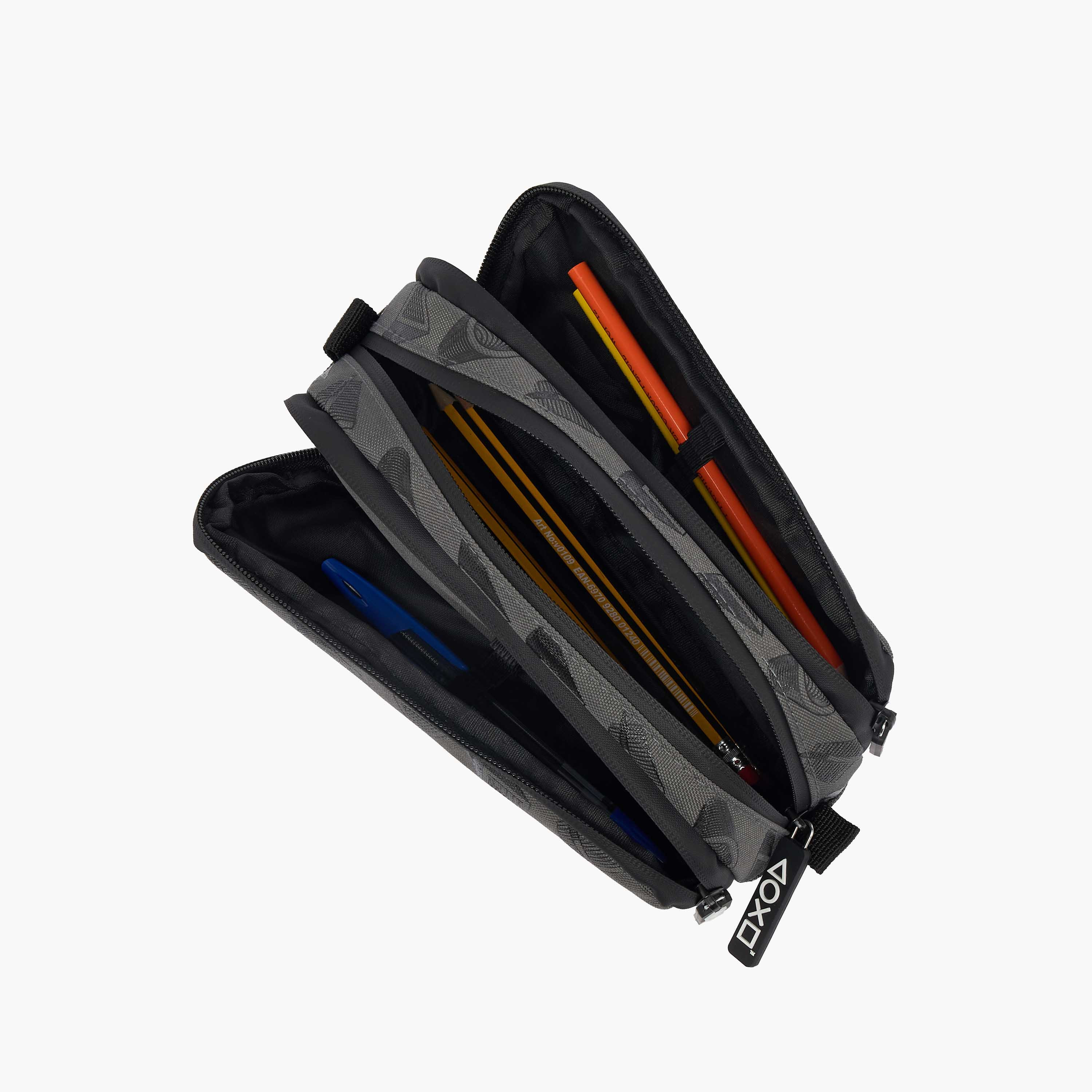 PlayStation Logo Print Pencil Pouch with 3 Compartments-school-stationery-pencilcases-image-6