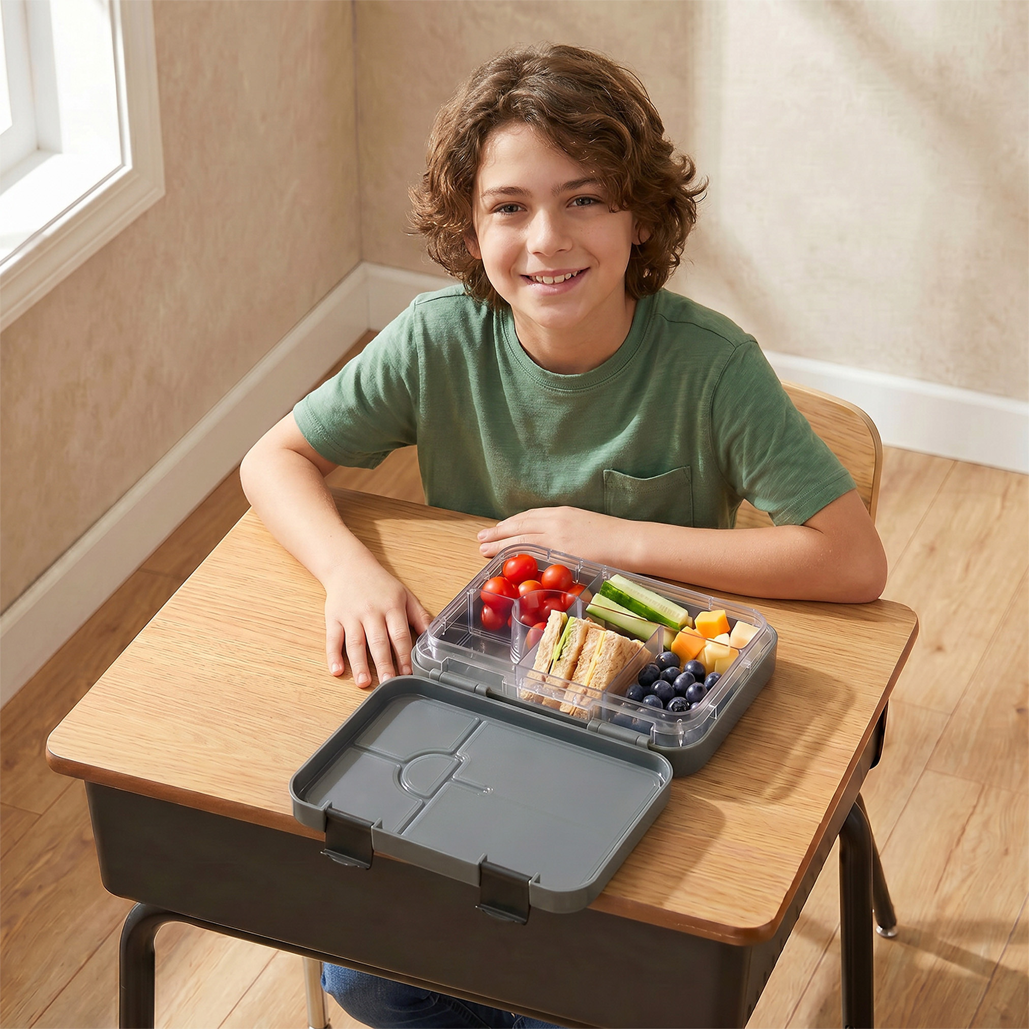 صندوق غداء بينتو بطبعات شعار وغطاء بمشبك إغلاق من بلايستيشن - 1 لتر-school-lunchessentials-lunchboxes-image-3