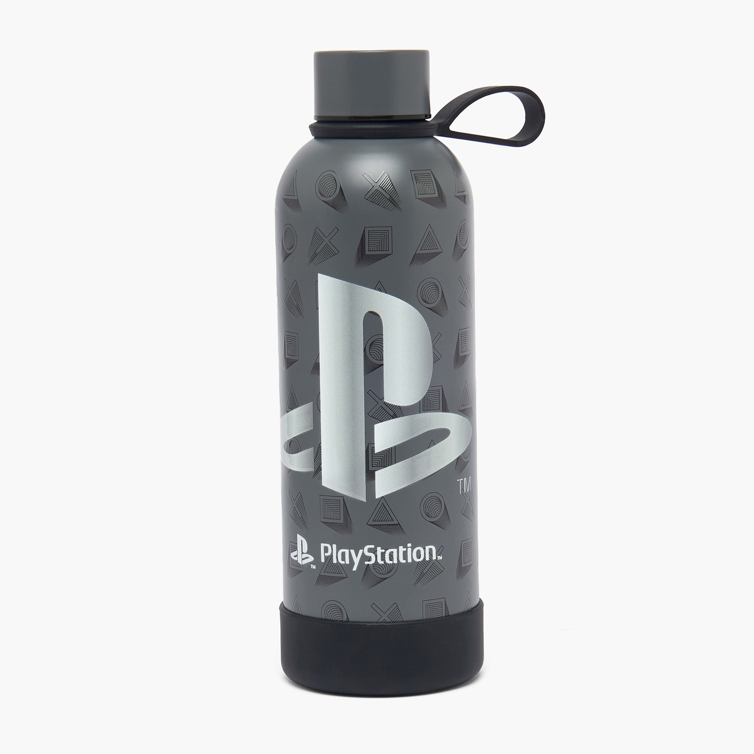 PlayStation Logo Print Stainless Steel Water Bottle with Screw Lid and Loop Handle - 500 ml-school-waterbottles-image-1