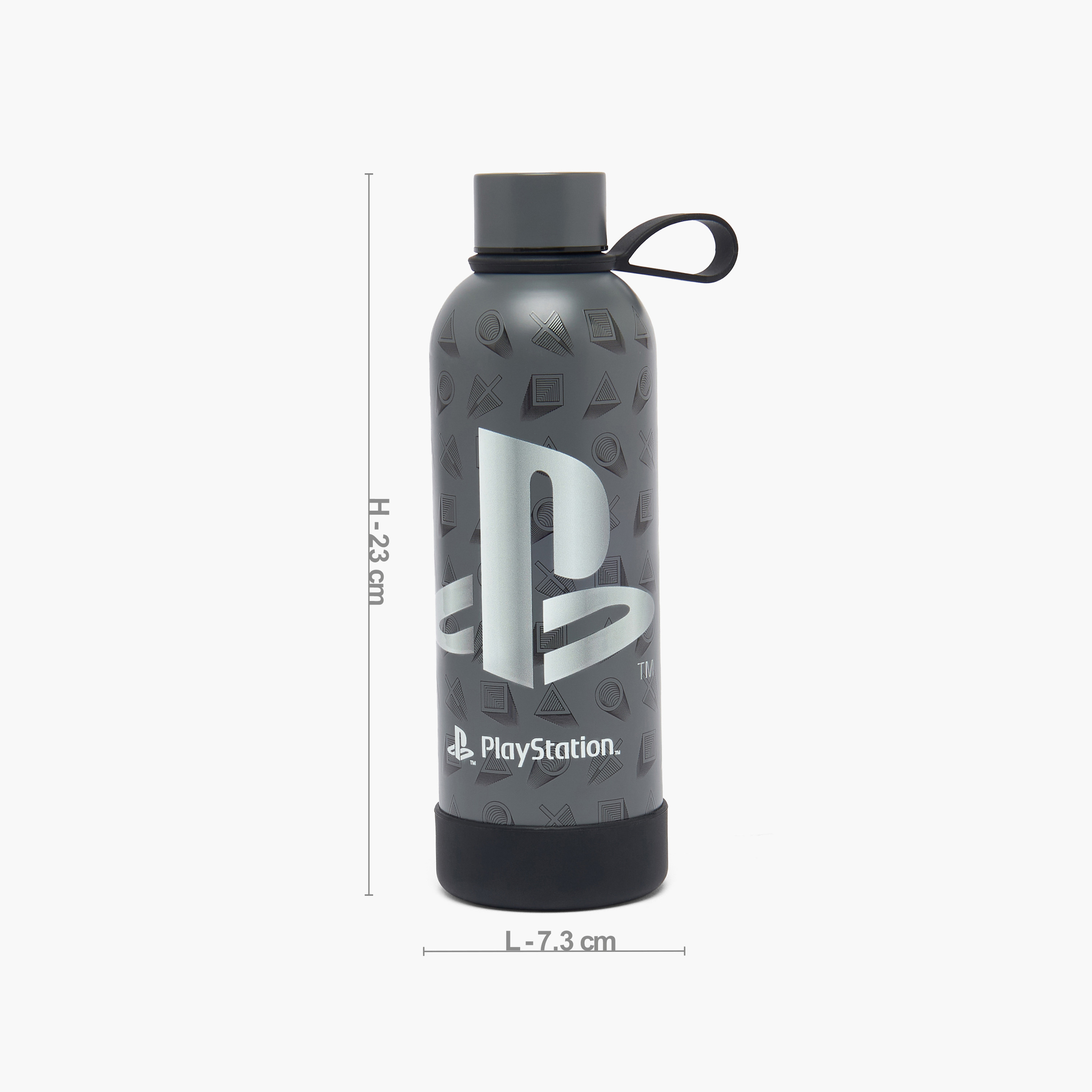 PlayStation Logo Print Stainless Steel Water Bottle with Screw Lid and Loop Handle - 500 ml-school-waterbottles-image-3