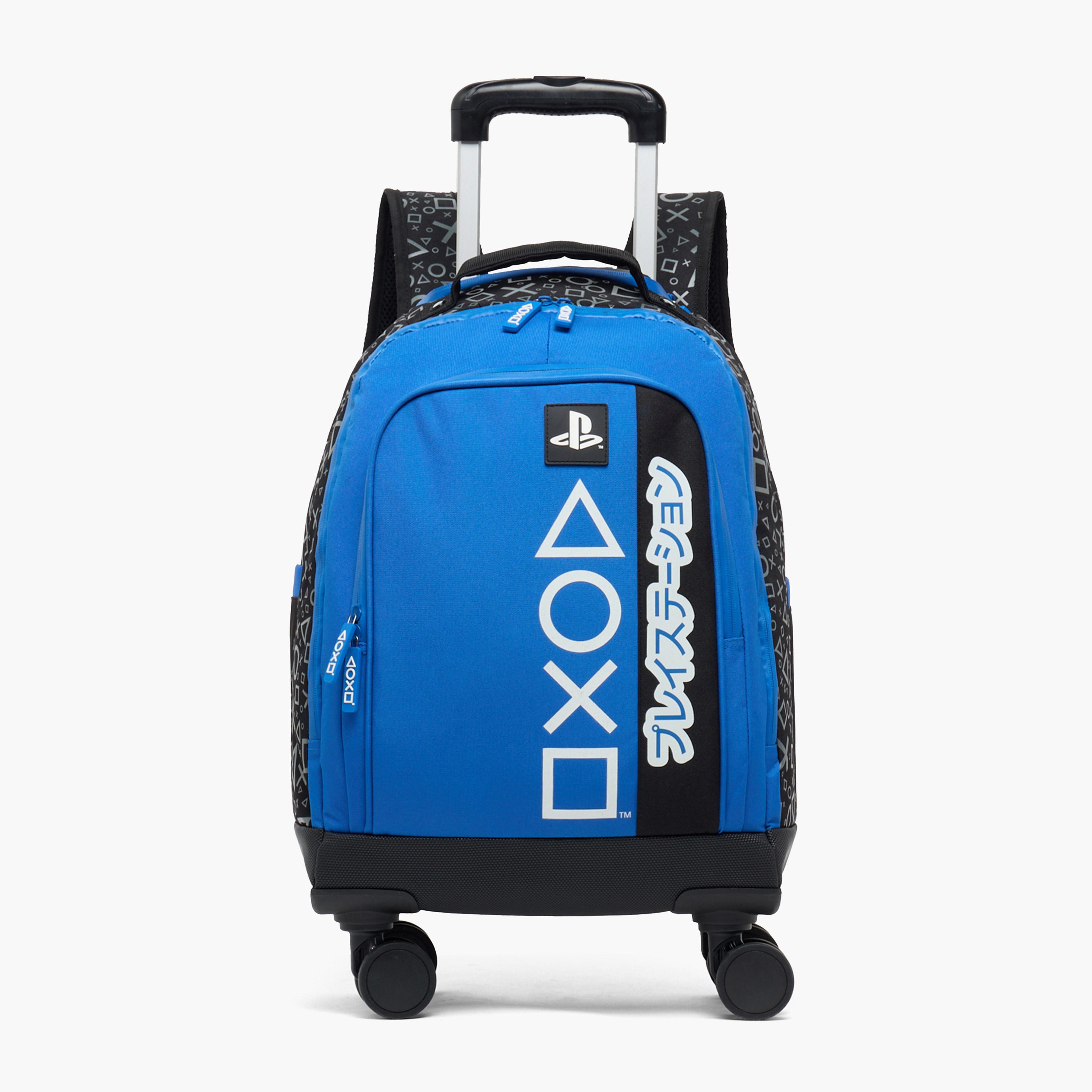 PlayStation Gaming Print Trolley Bag for Boys 8-12 Years Retractable Handle - 18 inches-school-bagsandbackpacks-trolleybags-image-1