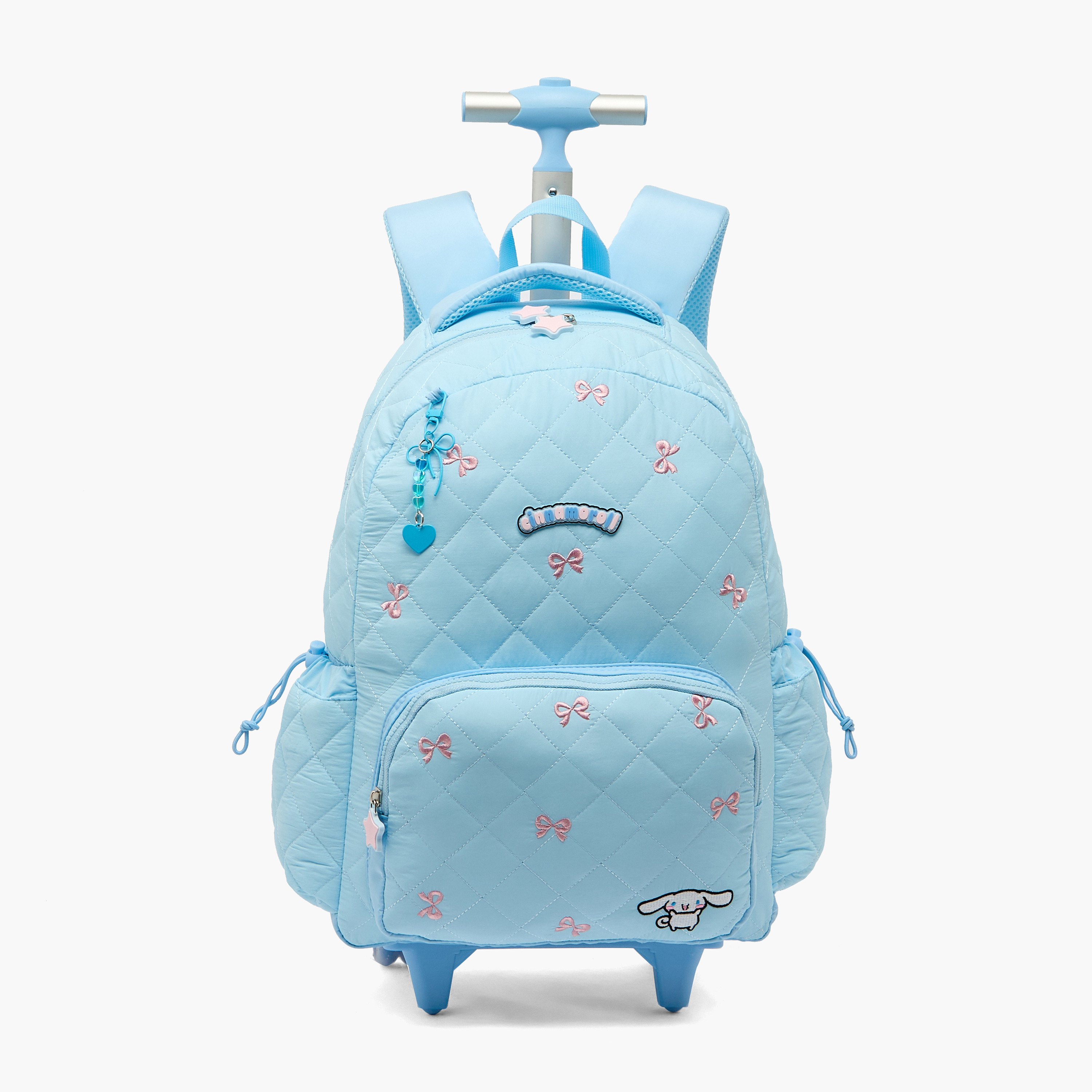 شنطة ترولي بزينة سينامورول للبنات 8-13 سنوات بمقبض قابل للسحب من سانريو - 18 بوصة-school-bagsandbackpacks-trolleybags-image-1