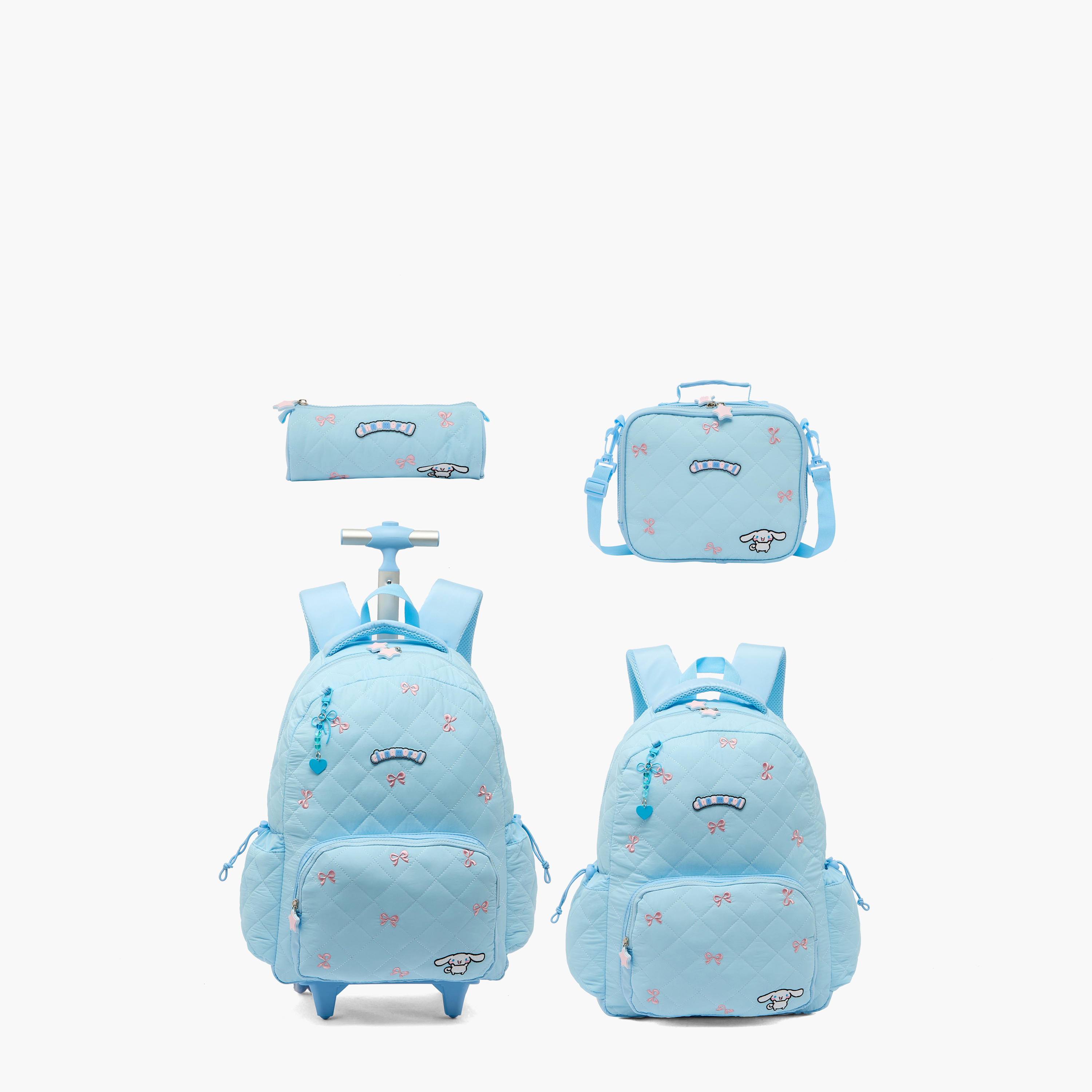 شنطة ترولي بزينة سينامورول للبنات 8-13 سنوات بمقبض قابل للسحب من سانريو - 18 بوصة-school-bagsandbackpacks-trolleybags-image-15