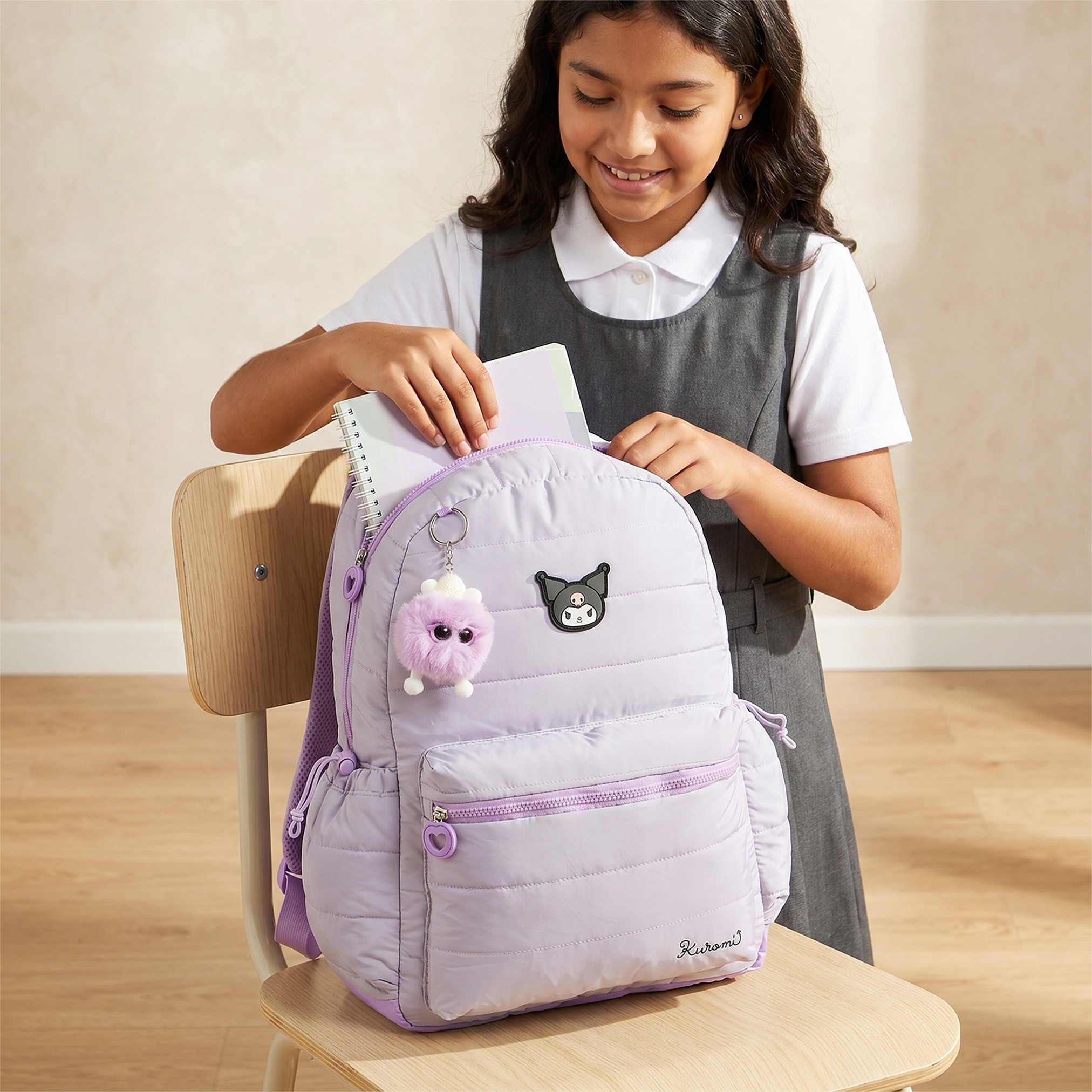 Sanrio Kuromi Print Backpack for Girls 8-12 Years with Laptop Compartment-school-bagsandbackpacks-backpacks-image-3